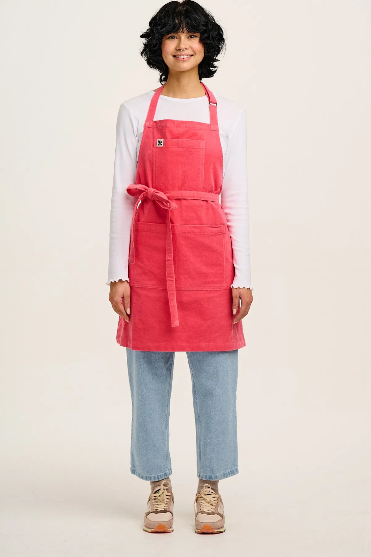 Lucy & Yak Ada - Corduroy Apron in Bubblegum Pink