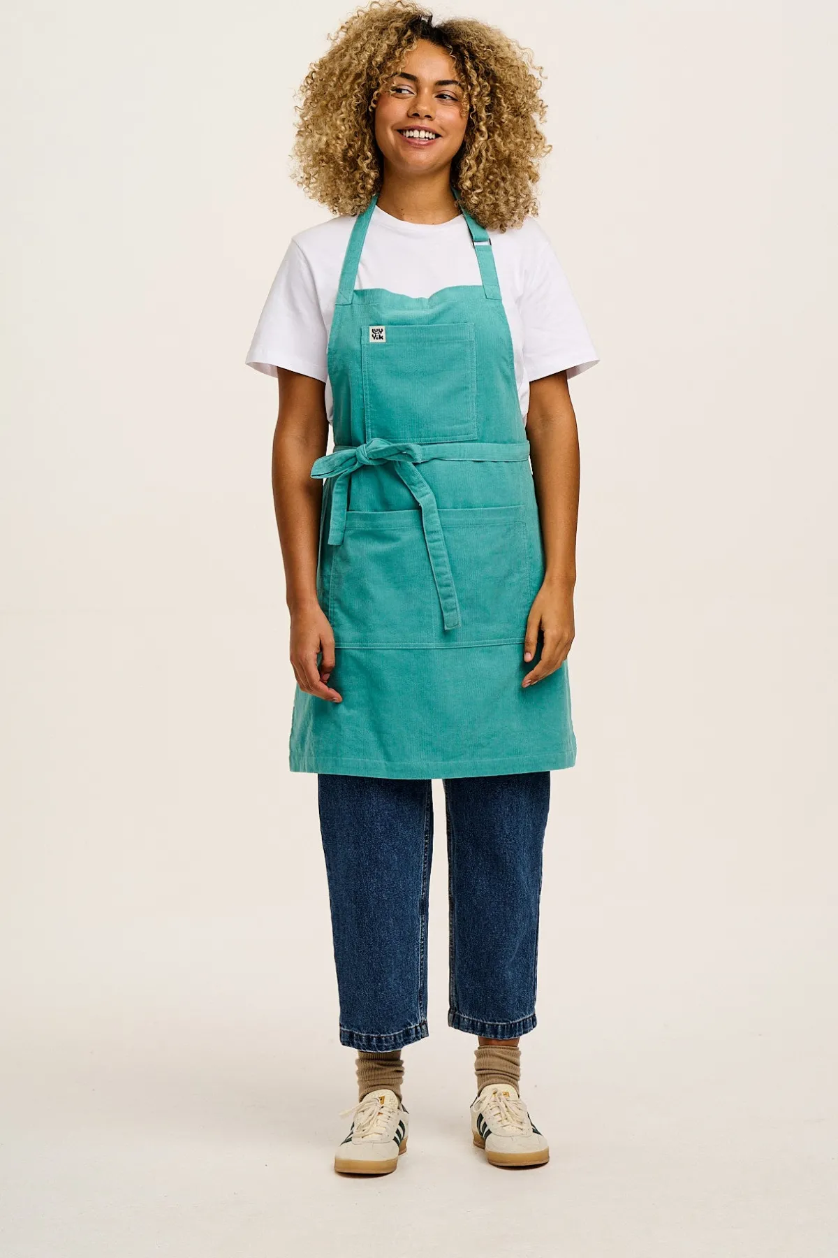 Lucy & Yak Ada - Corduroy Apron in Jade Green