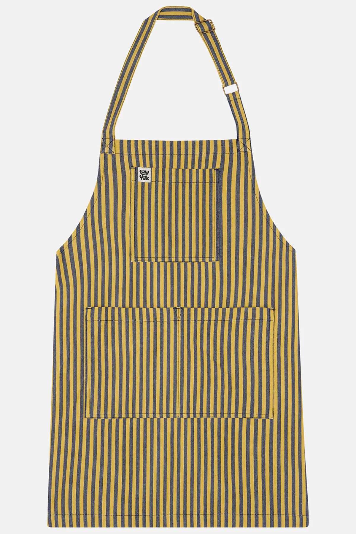 Lucy & Yak Ada - Cotton Apron in Blue & Yellow Stripes