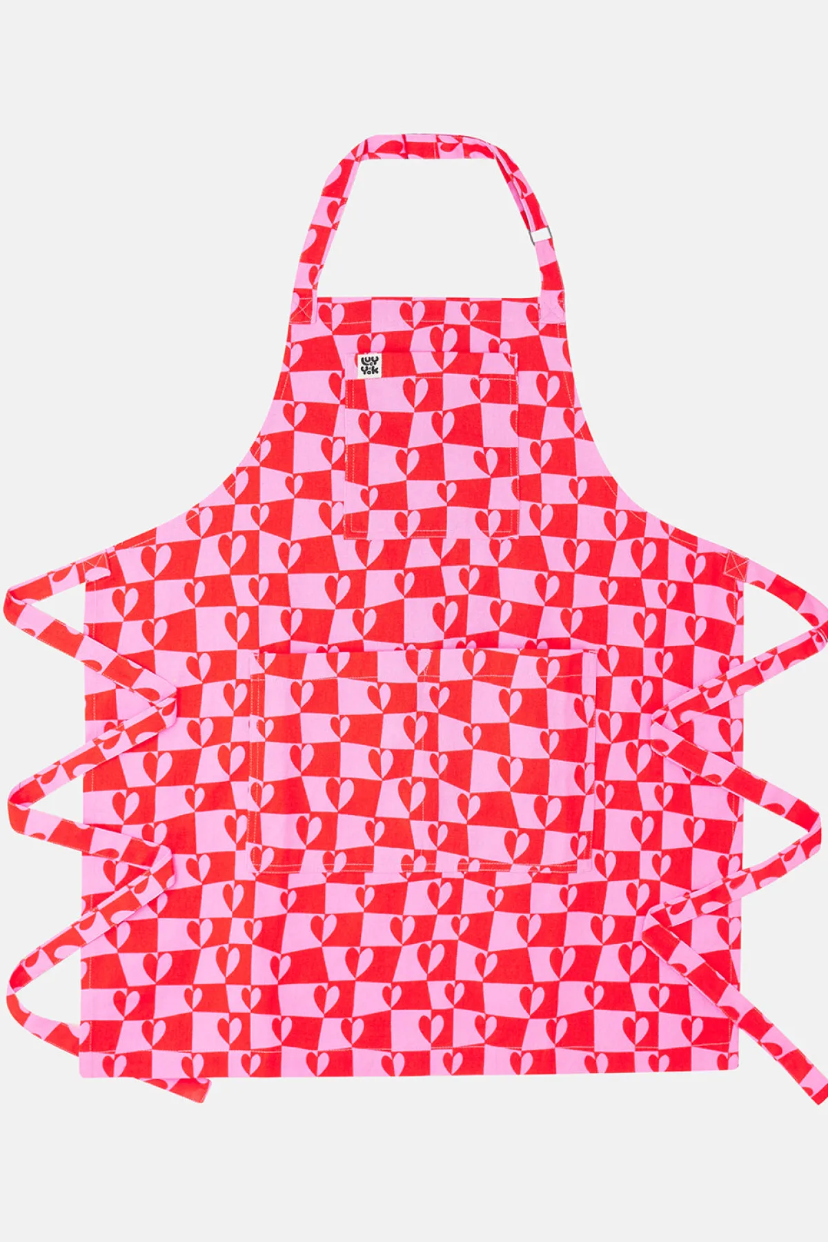 Lucy & Yak Ada - Cotton Apron in Pink Amore Print