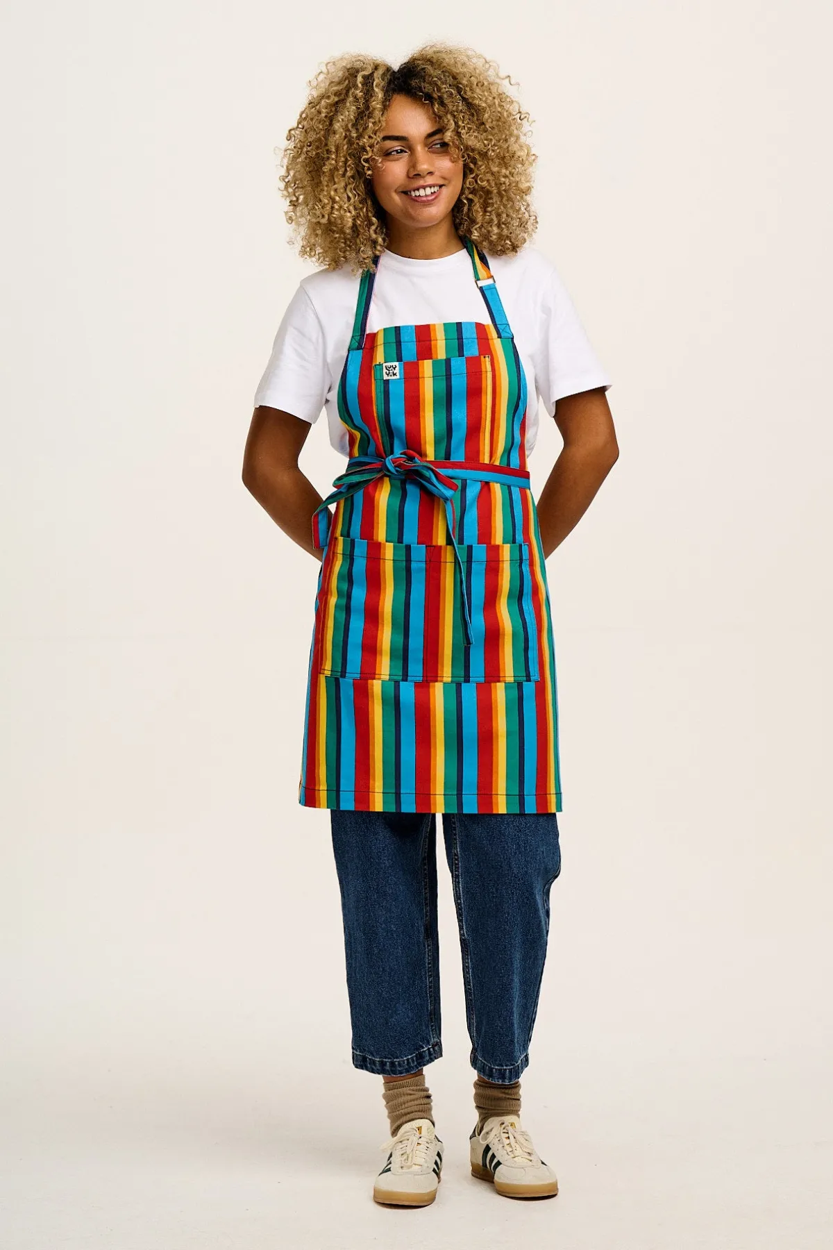 Lucy & Yak Ada - Cotton Apron in Rainbow Print