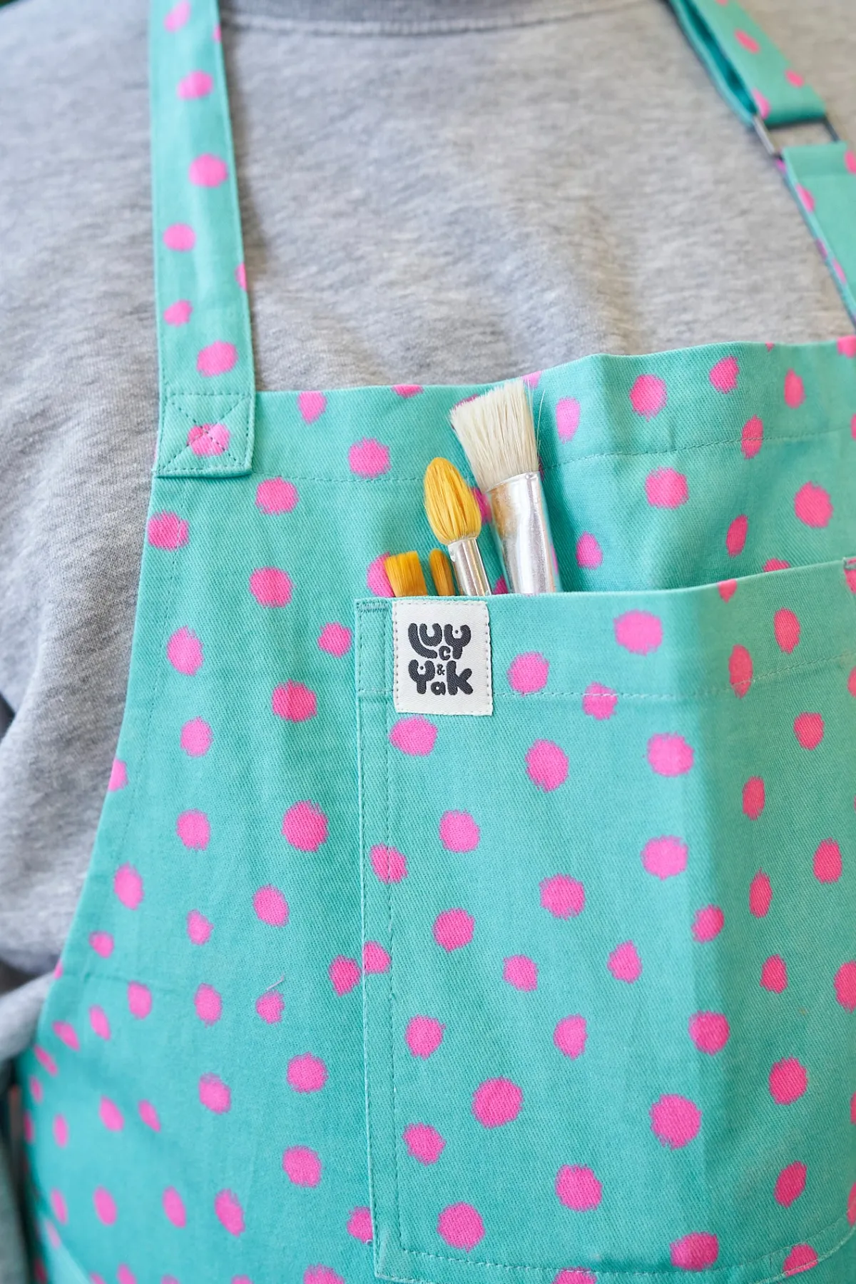 Lucy & Yak Ada - Cotton Apron in River Dot Print