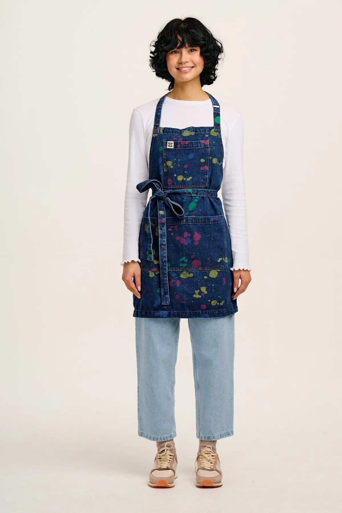 Lucy & Yak Ada - Denim Apron in Art Attack Print