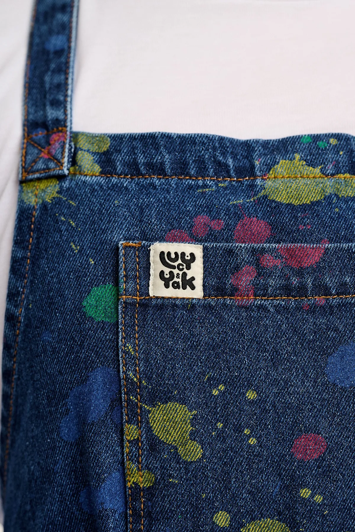 Lucy & Yak Ada - Denim Apron in Art Attack Print