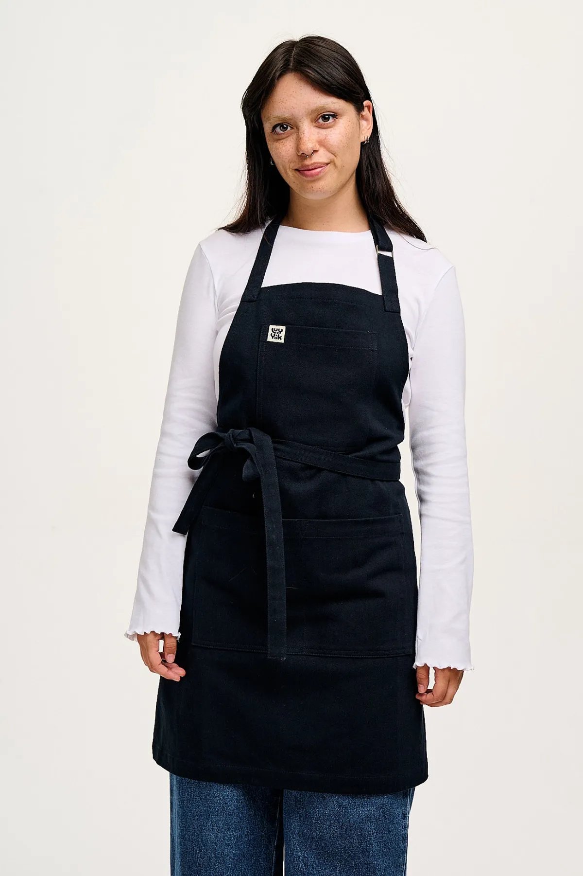 Lucy & Yak Ada - Heavyweight Cotton Apron in Black