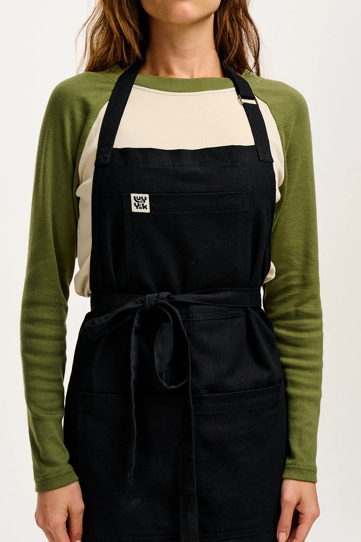 Lucy & Yak Ada - Midweight Cotton Apron in Classic Black