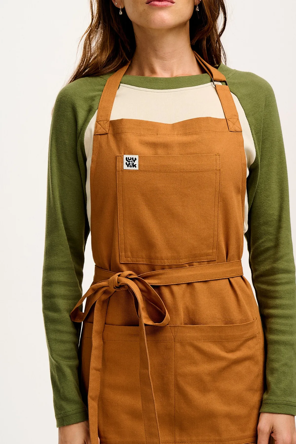 Lucy & Yak Ada - Midweight Cotton Apron in Tan