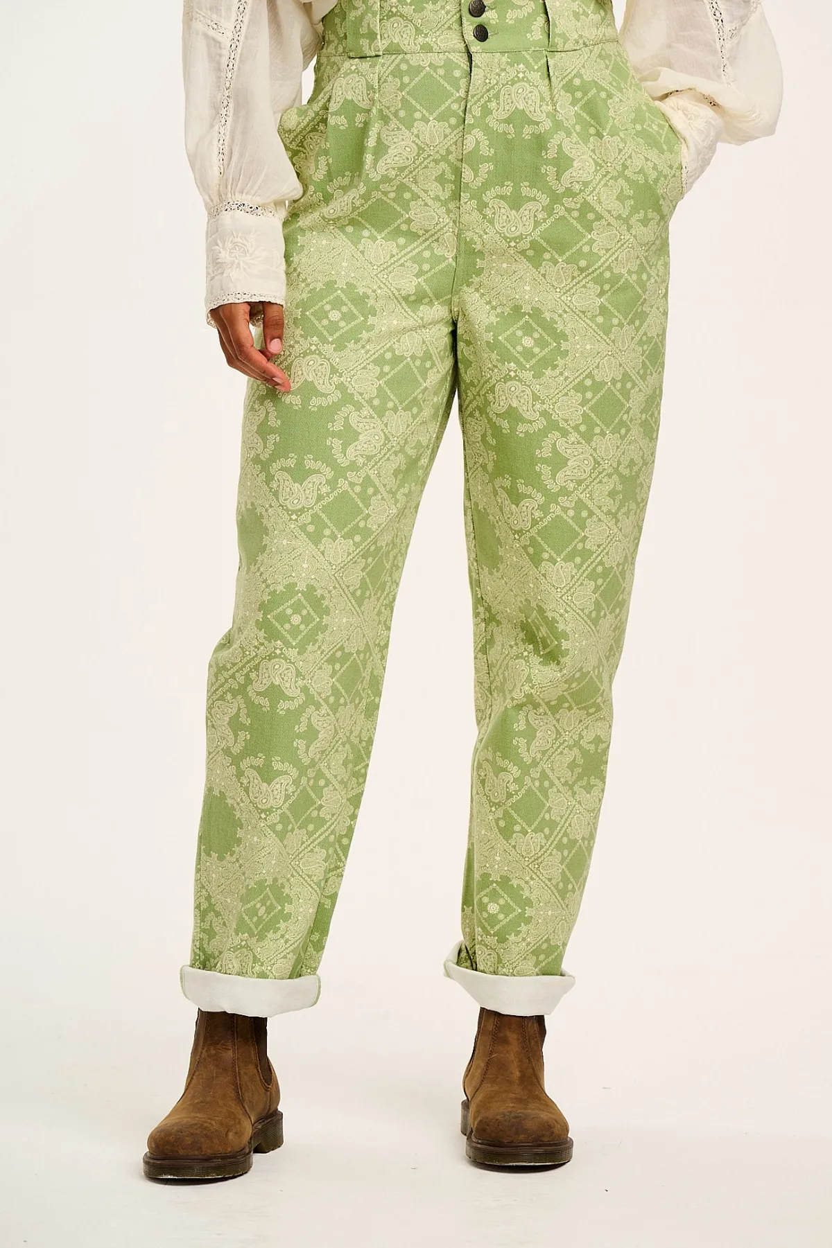 Lucy & Yak Addison - Tapered Twill Trousers in Eldorado Print