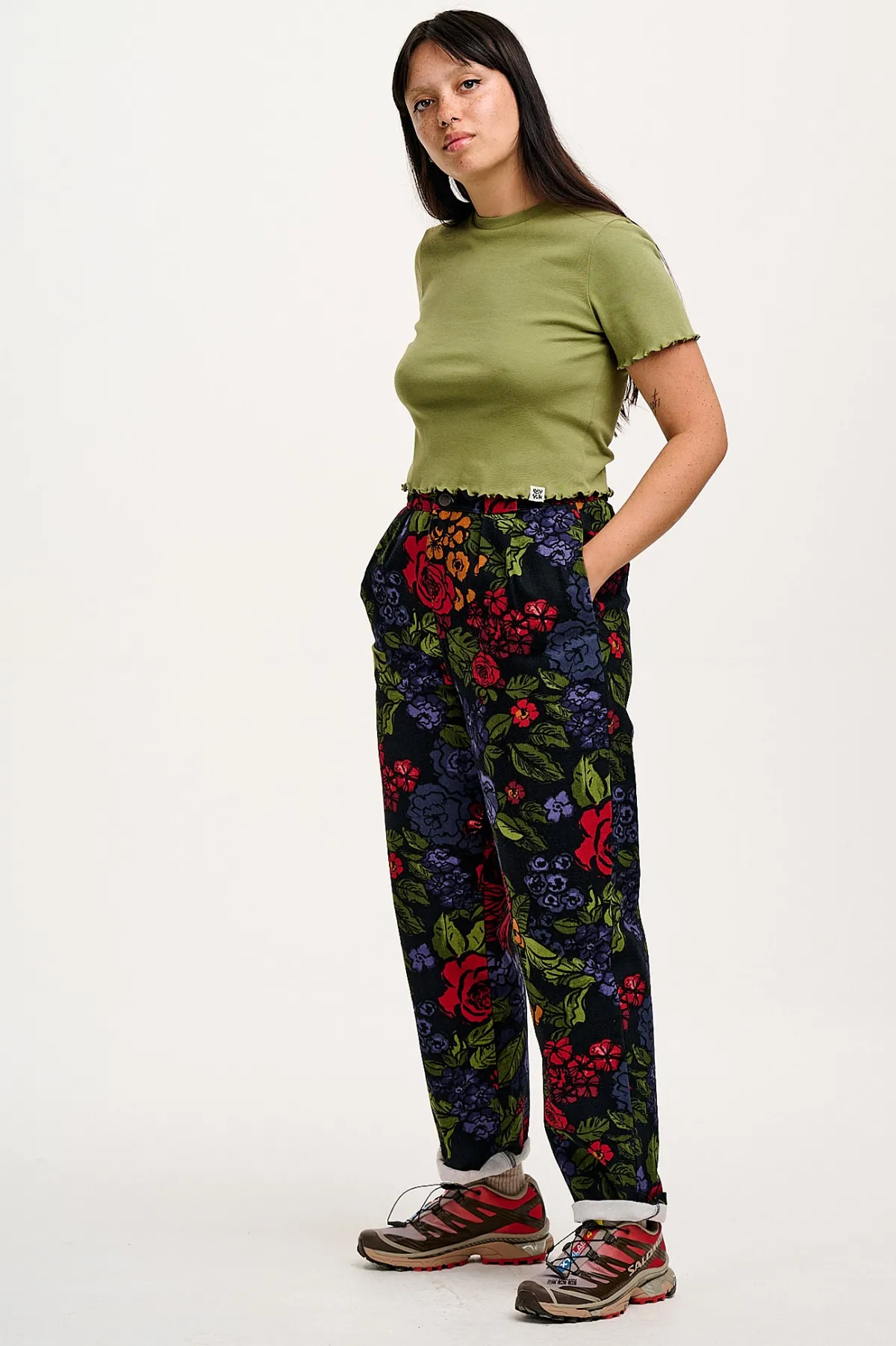 Lucy & Yak Addison - Tapered Twill Trousers in Maria Print