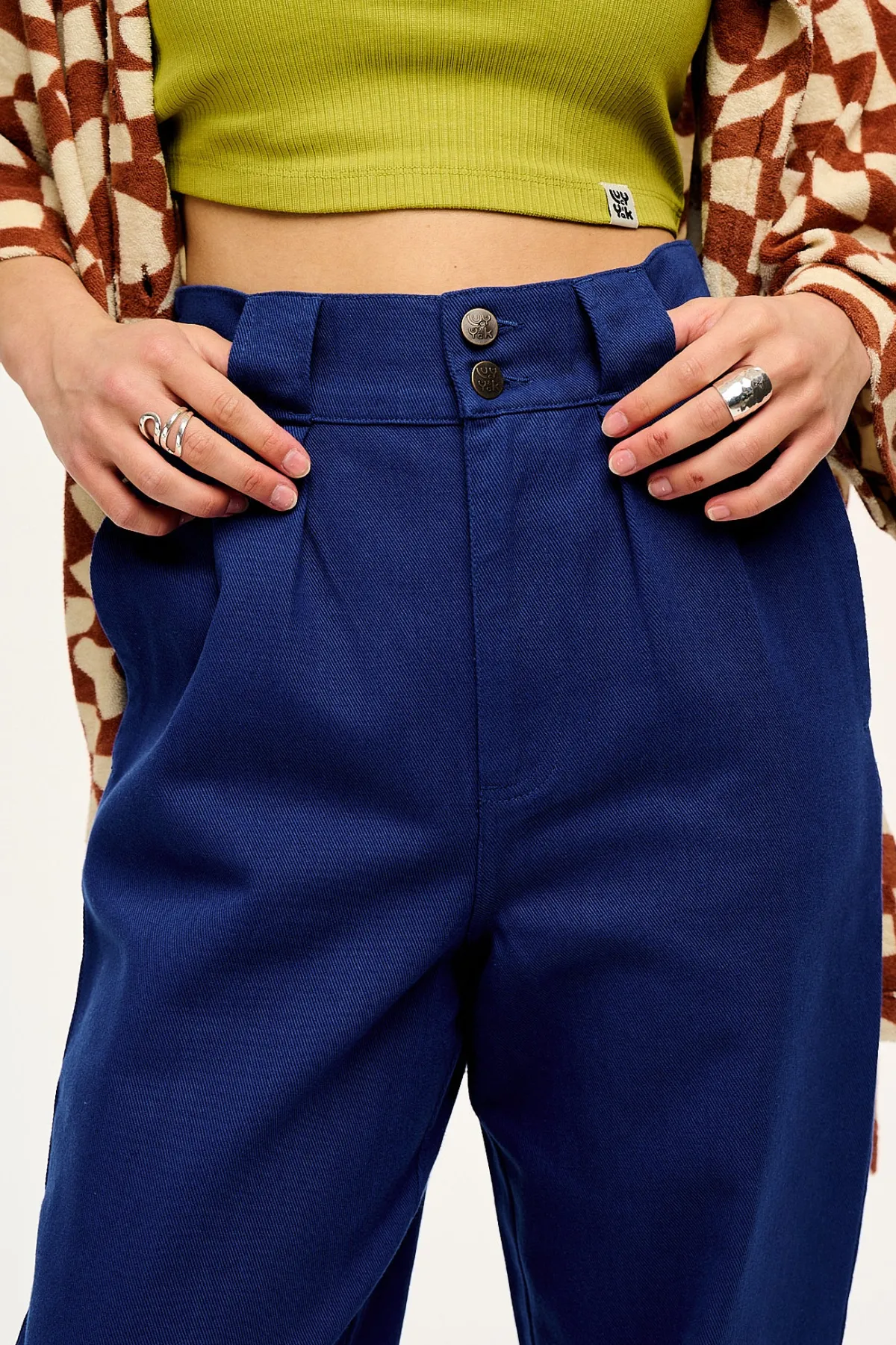 Lucy & Yak Addison - Tapered Twill Trousers in Sapphire Blue