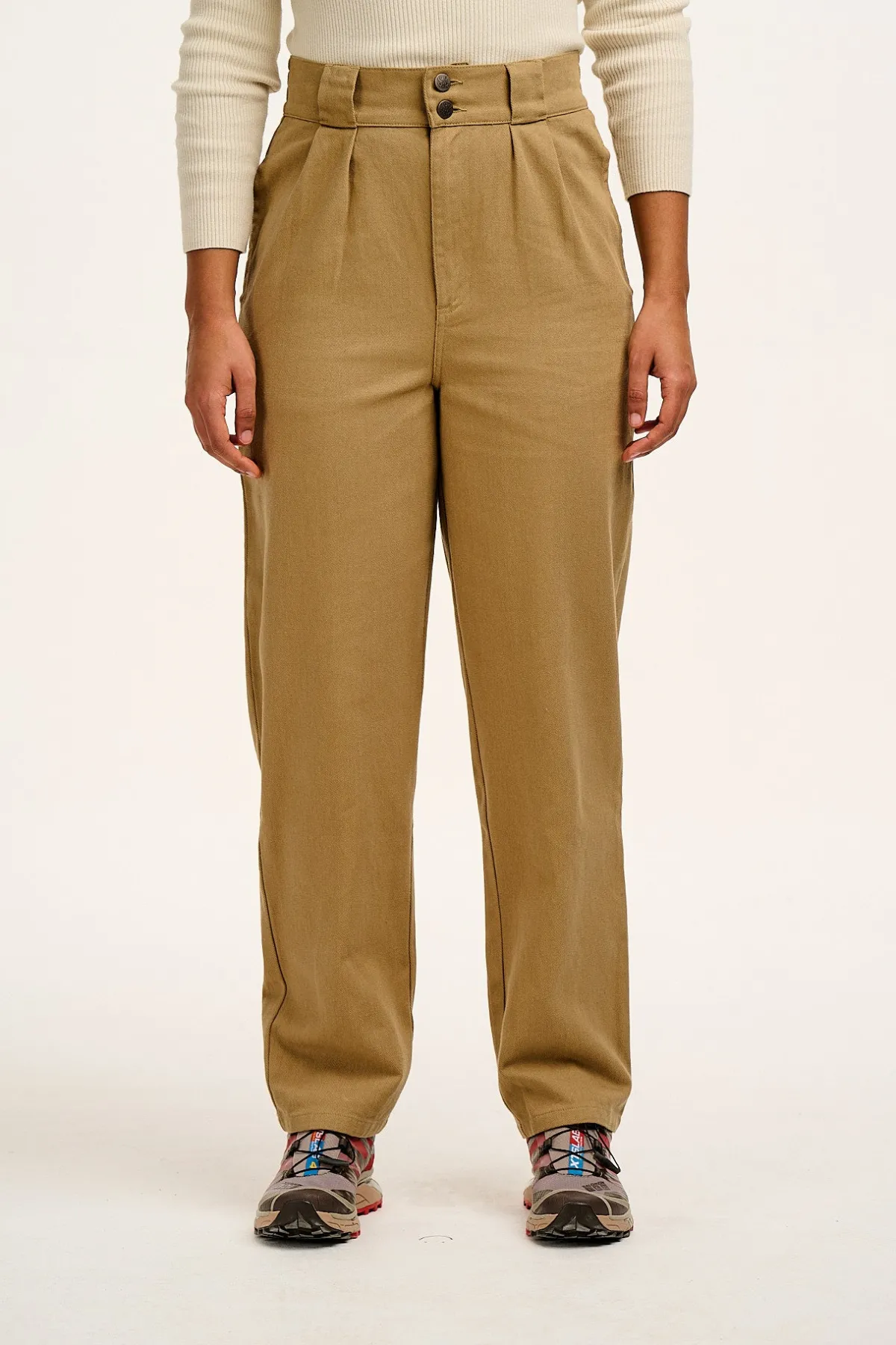Lucy & Yak Addison - Tapered Twill Trousers in Vintage Tan