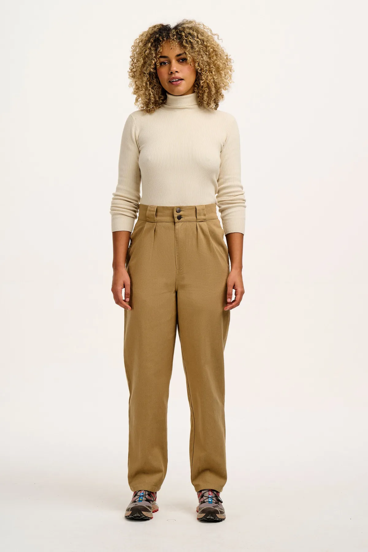 Lucy & Yak Addison - Tapered Twill Trousers in Vintage Tan
