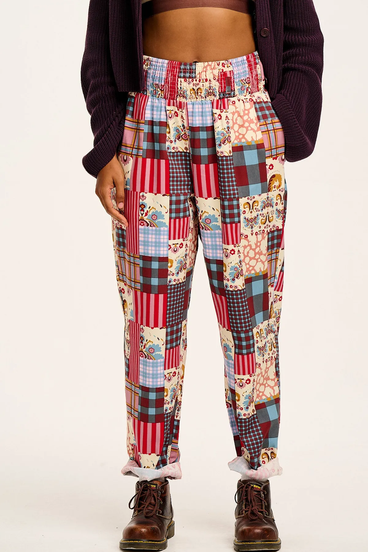 Lucy & Yak Alexa - Cotton Trousers in Donita Patchwork