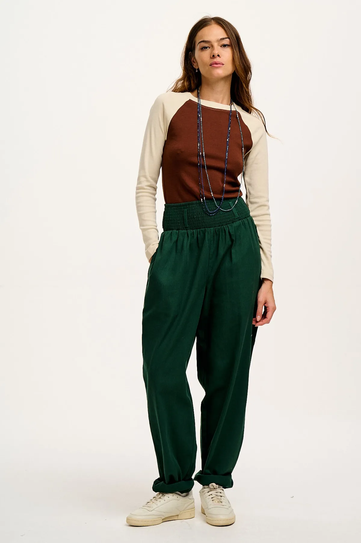 Lucy & Yak Alexa - Cotton Trousers in Posy Green