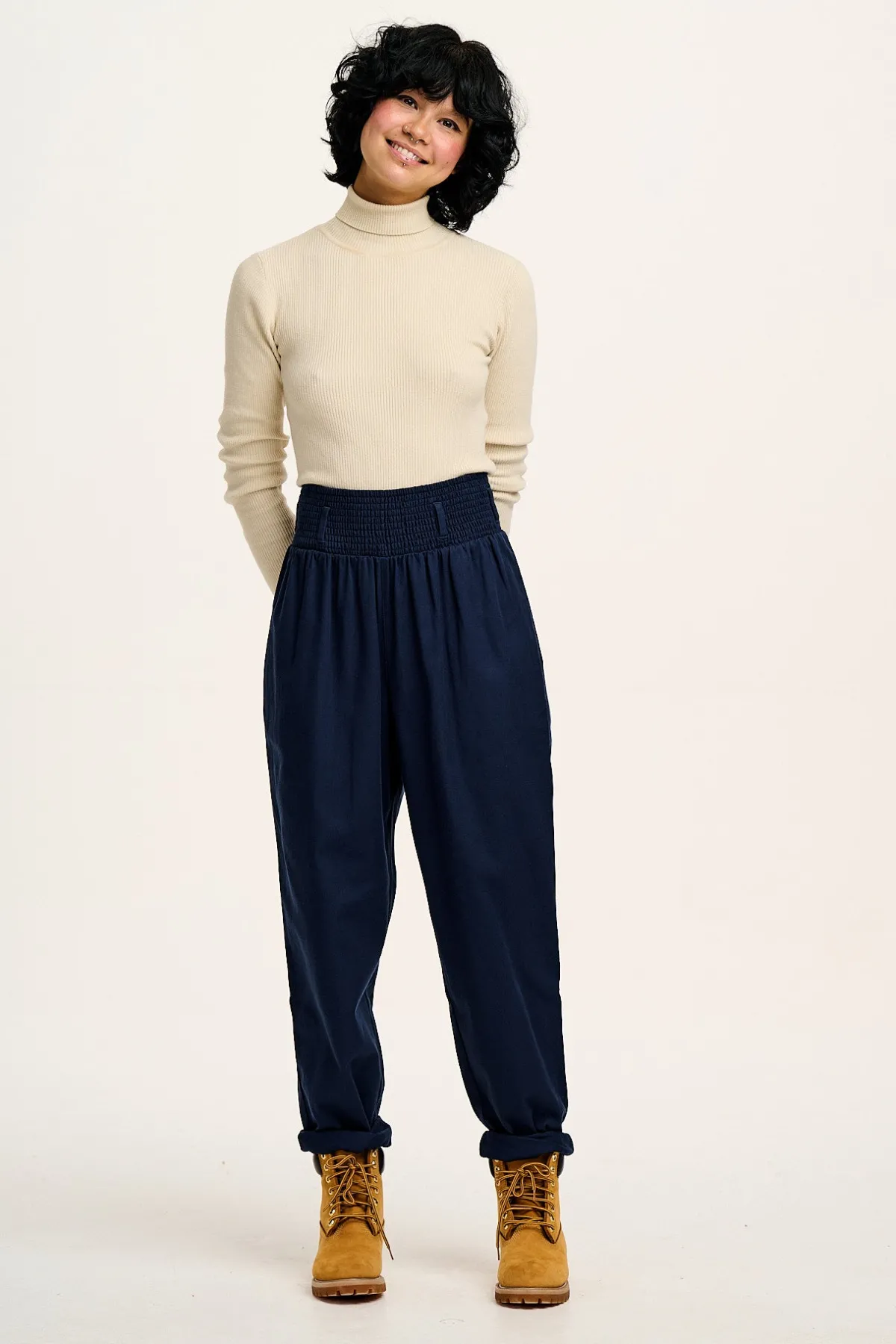 Lucy & Yak Alexa - Cotton Trousers in Varsity Blue