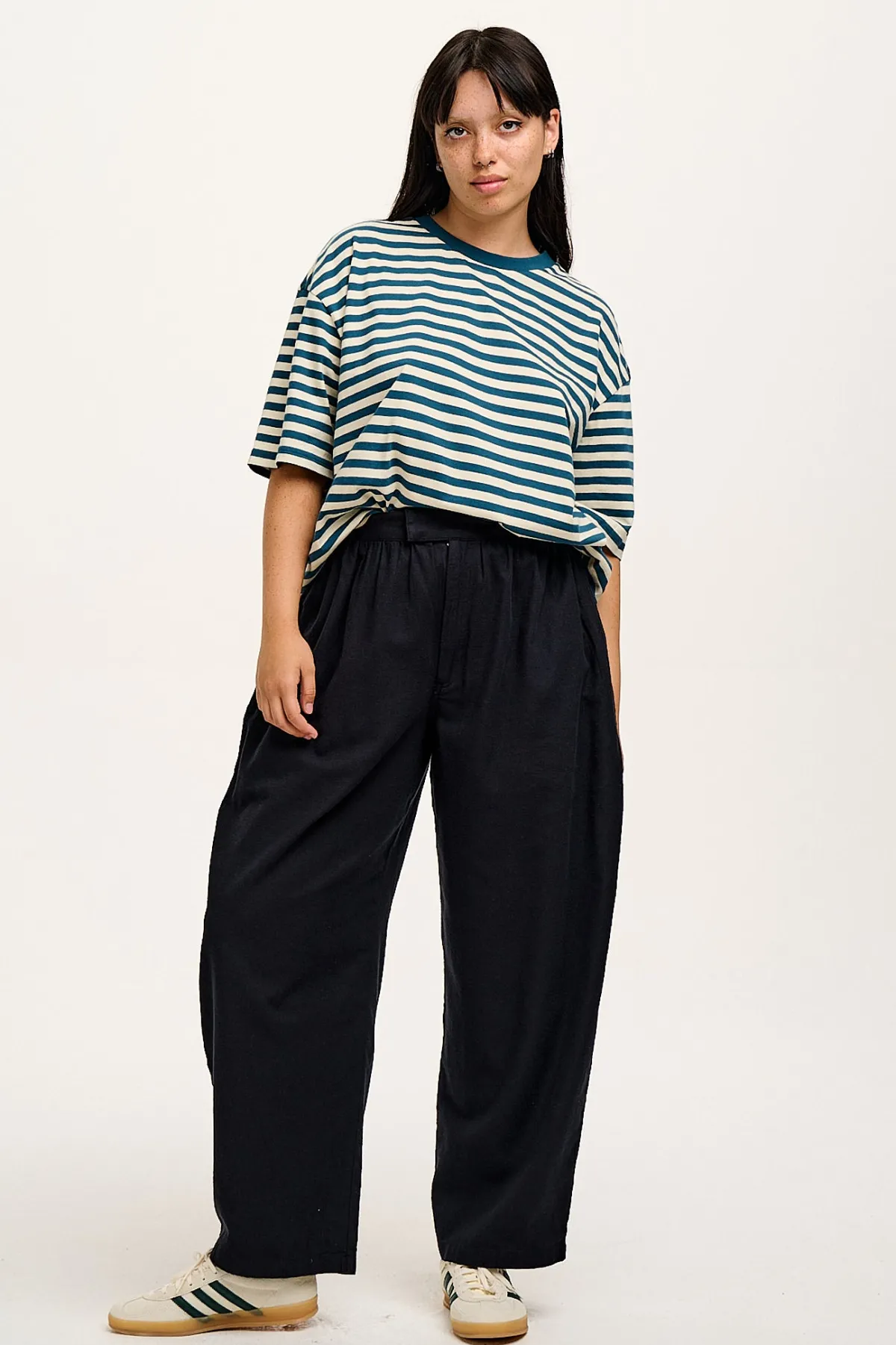 Lucy & Yak Beau - Balloon Brushed Cotton Trousers in Black