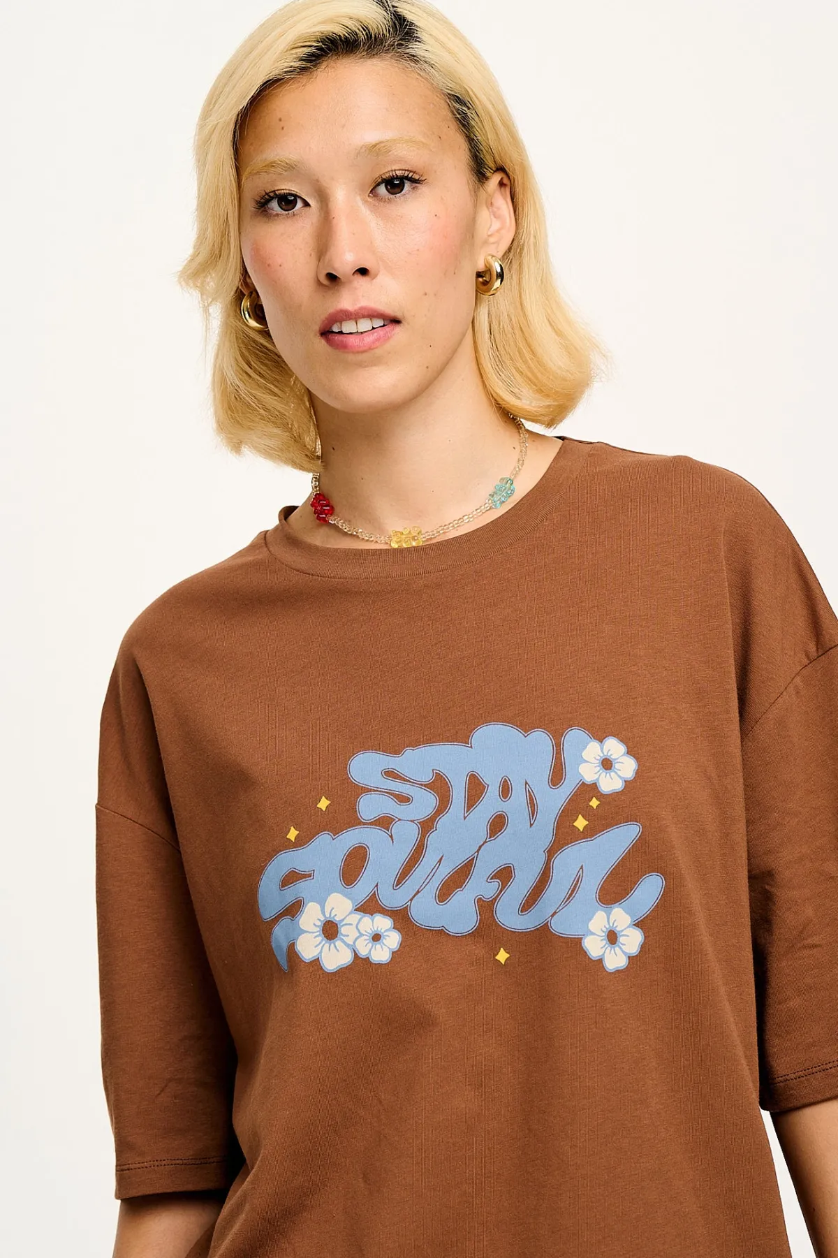 Lucy & Yak Benny - Oversized Cotton Tee in Stay Soulful Print