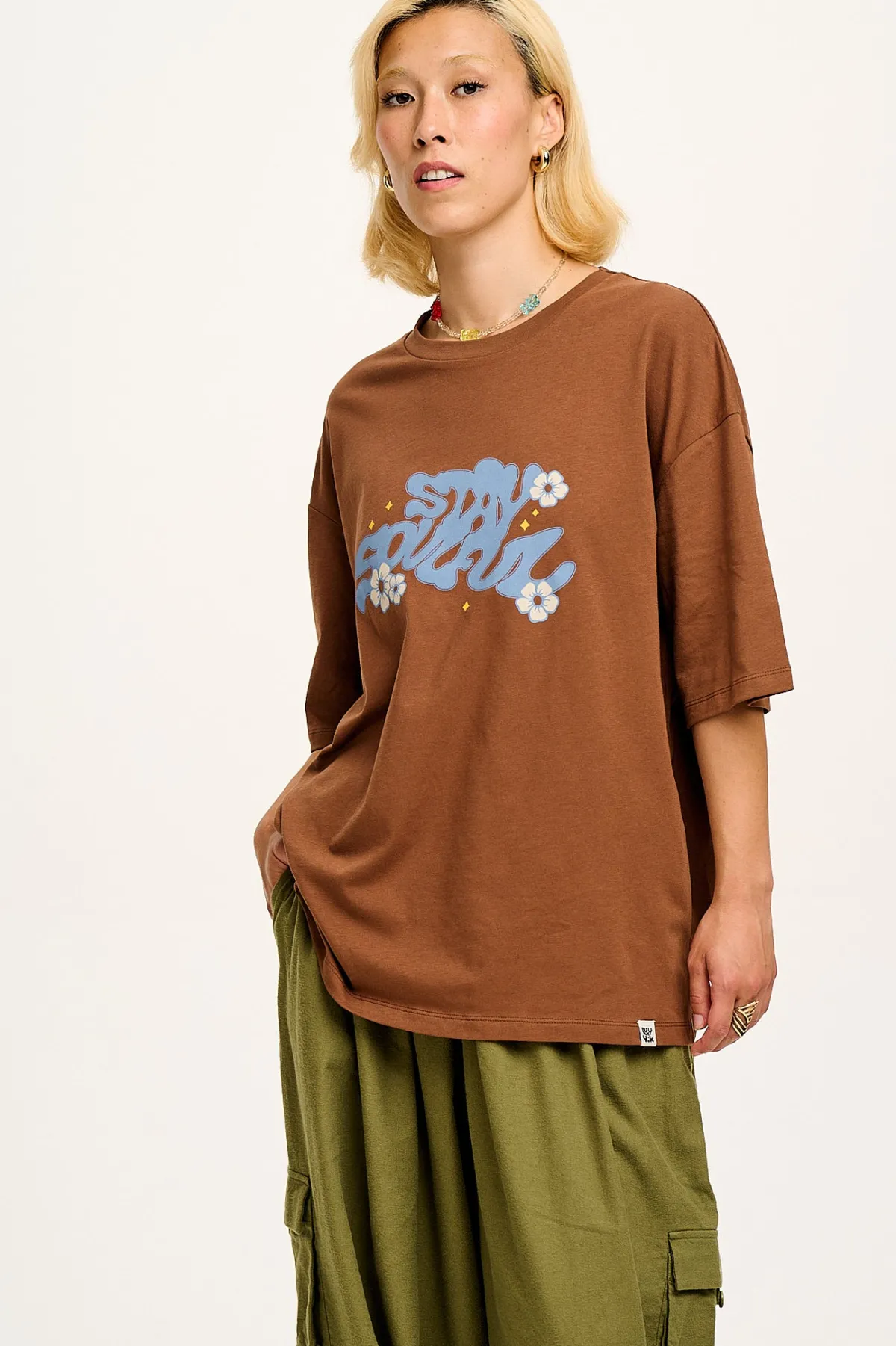 Lucy & Yak Benny - Oversized Cotton Tee in Stay Soulful Print