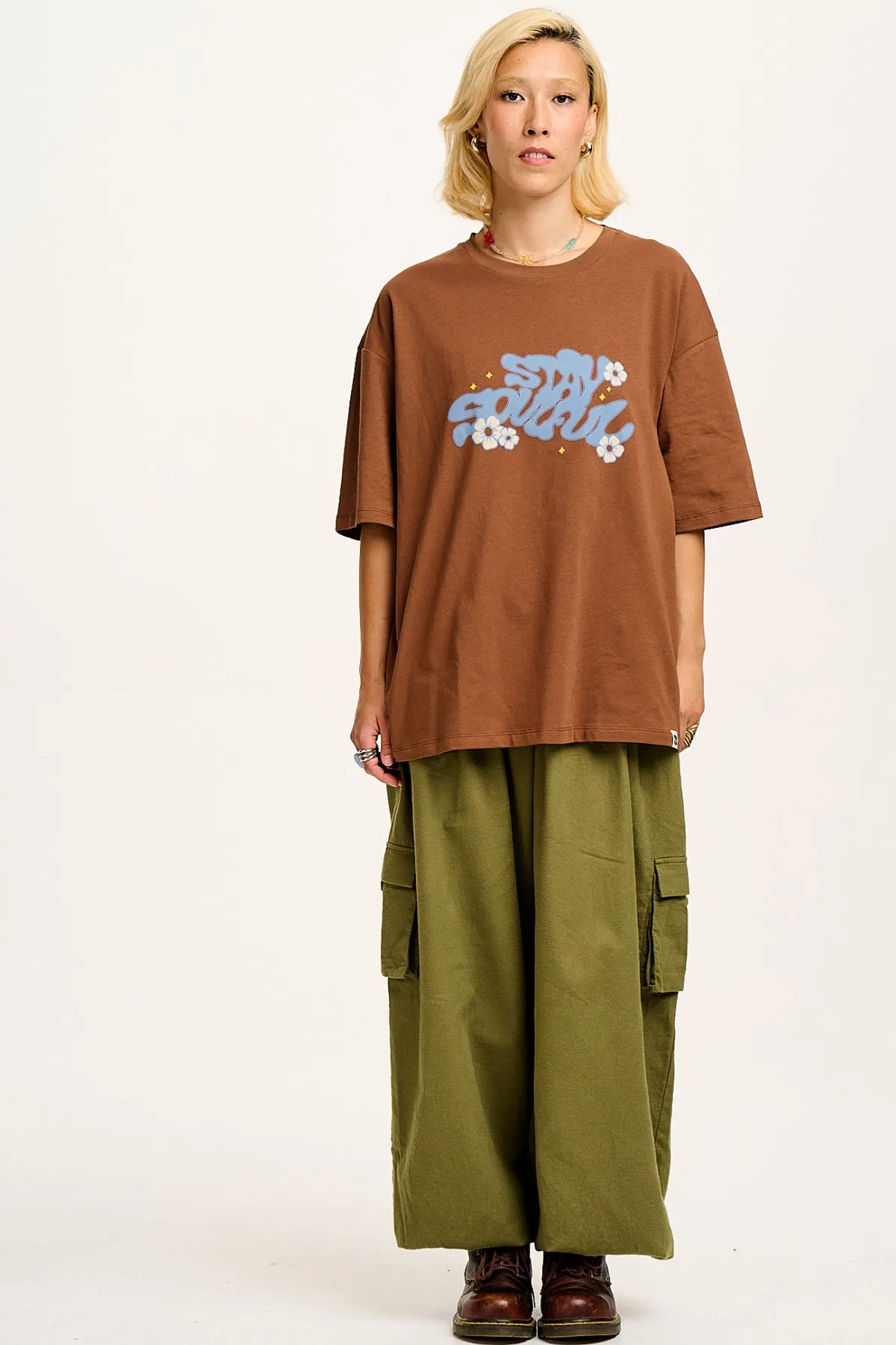 Lucy & Yak Benny - Oversized Cotton Tee in Stay Soulful Print