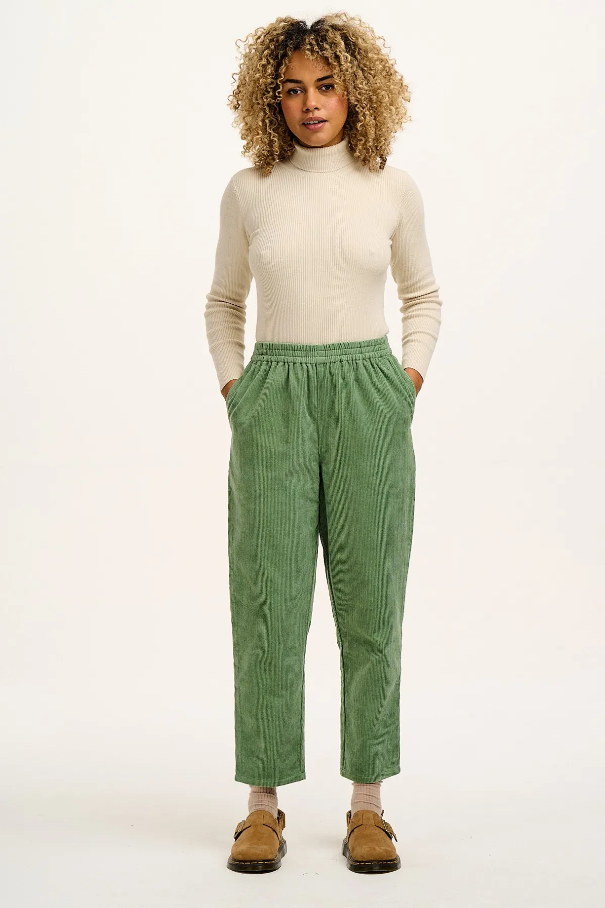 Lucy & Yak Billie - Corduroy Trousers in Green Bay