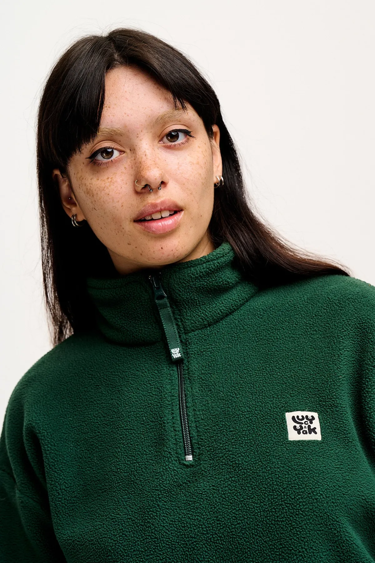 Lucy & Yak Blake - Cropped Polar Fleece in Posy Green