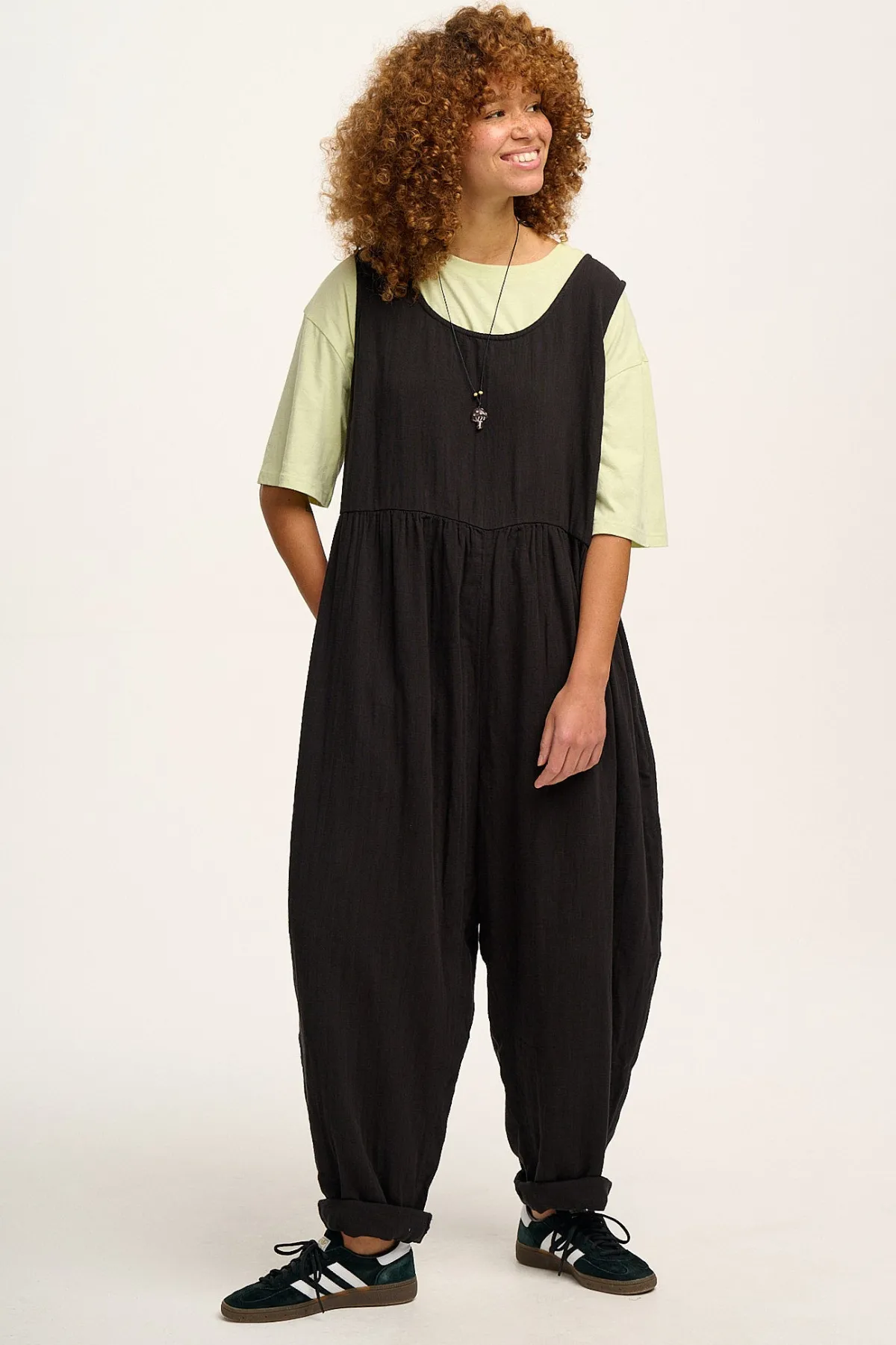 Lucy & Yak Bowie - Sleeveless Cotton Jumpsuit in Black