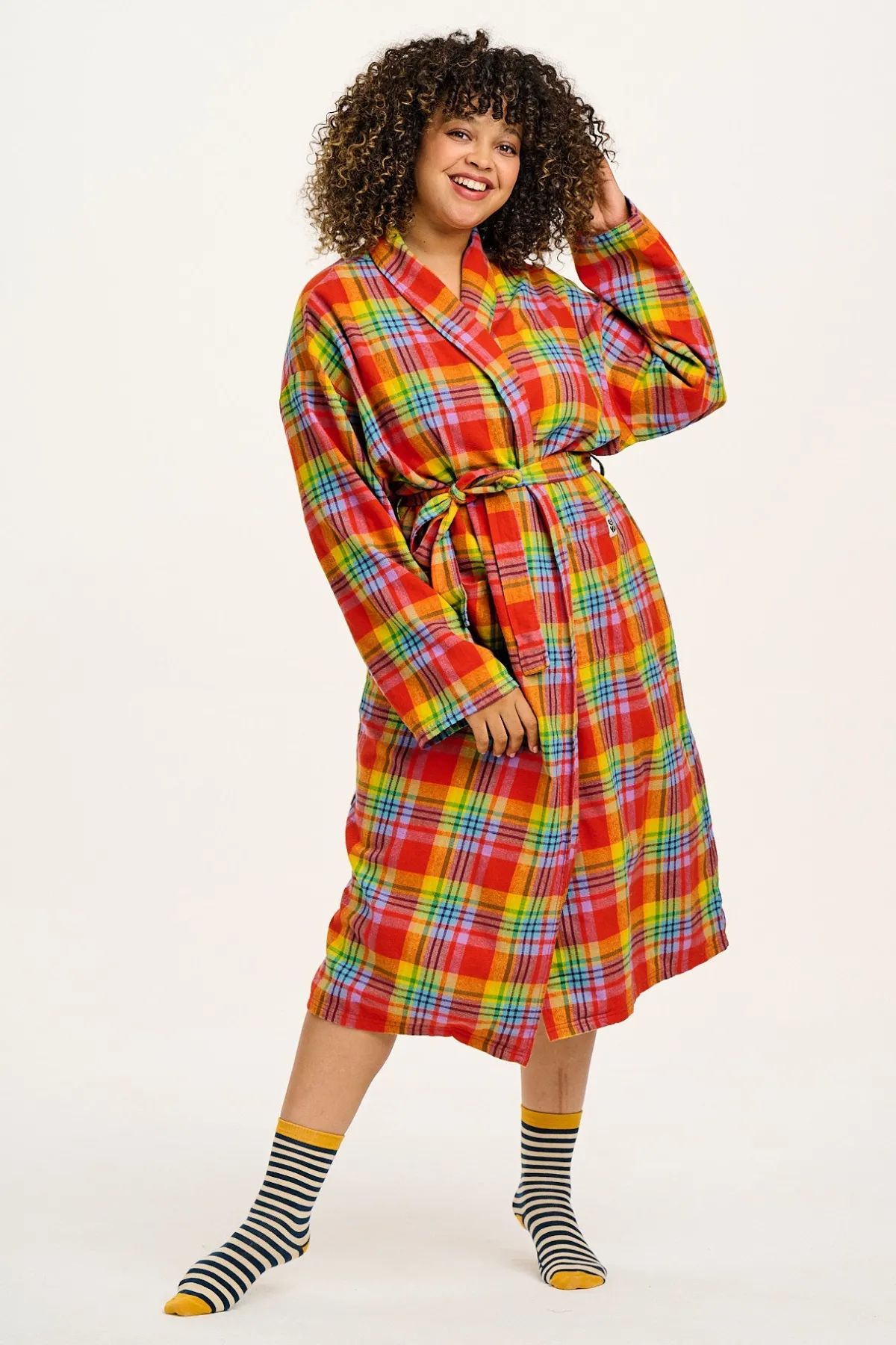 Lucy & Yak Braydon - Brushed Cotton Robe in Ncuti Tartan Print