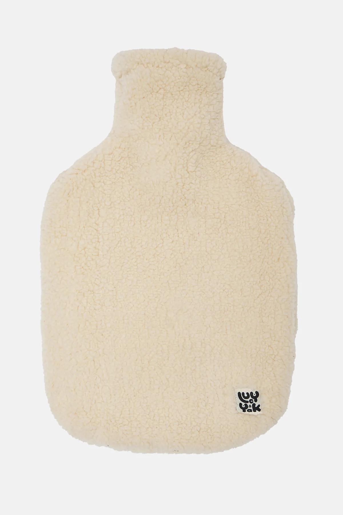 Lucy & Yak Caleb - Borg Fleece Hot Water Bottle Cover in Frappe Cream