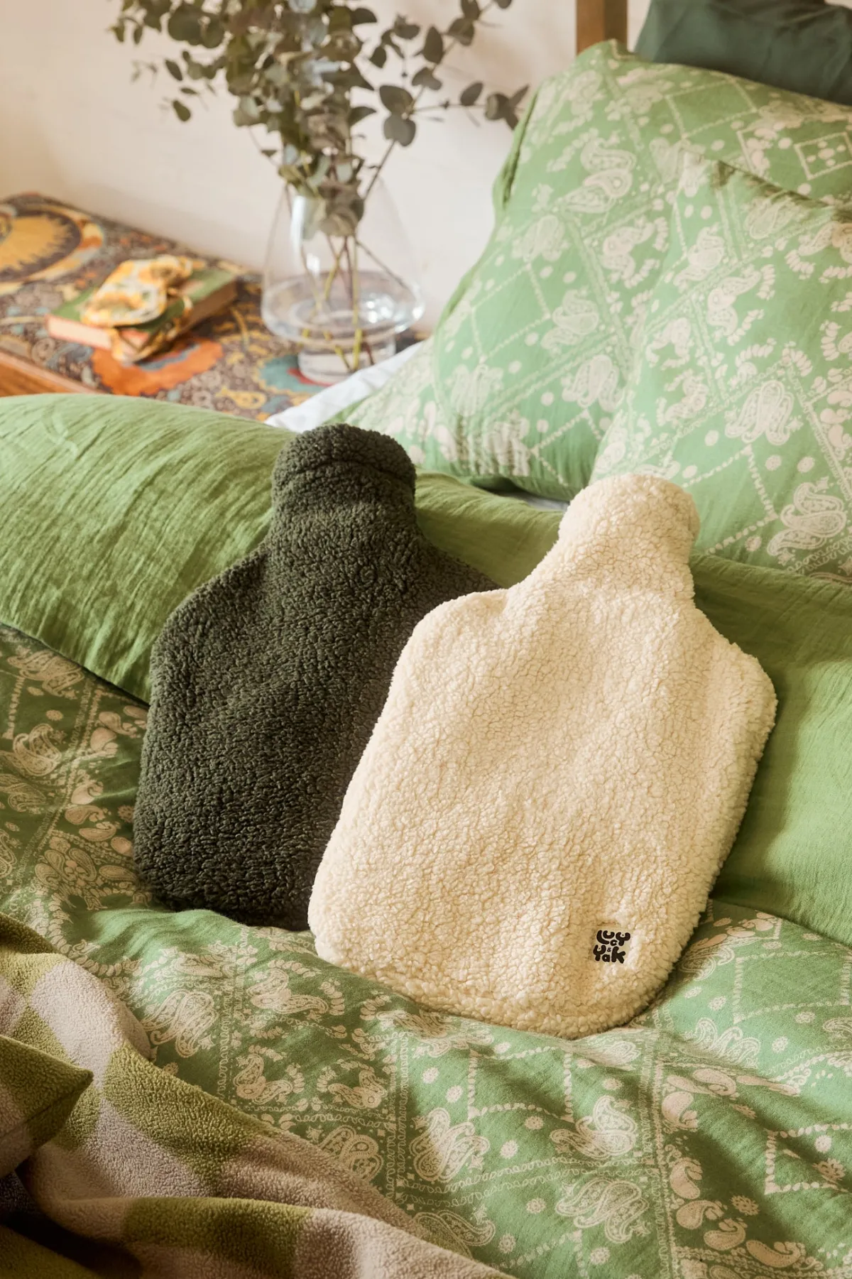 Lucy & Yak Caleb - Borg Fleece Hot Water Bottle Cover in Frappe Cream