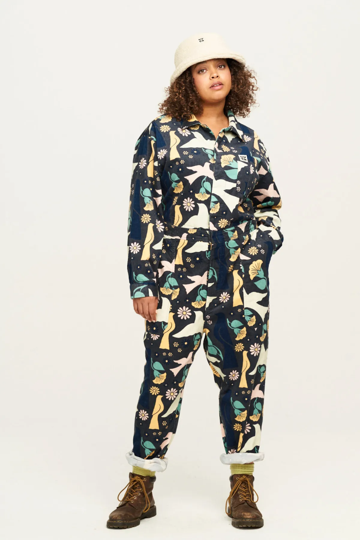 Lucy & Yak Carmen - Corduroy Jumpsuit in Skylar Print