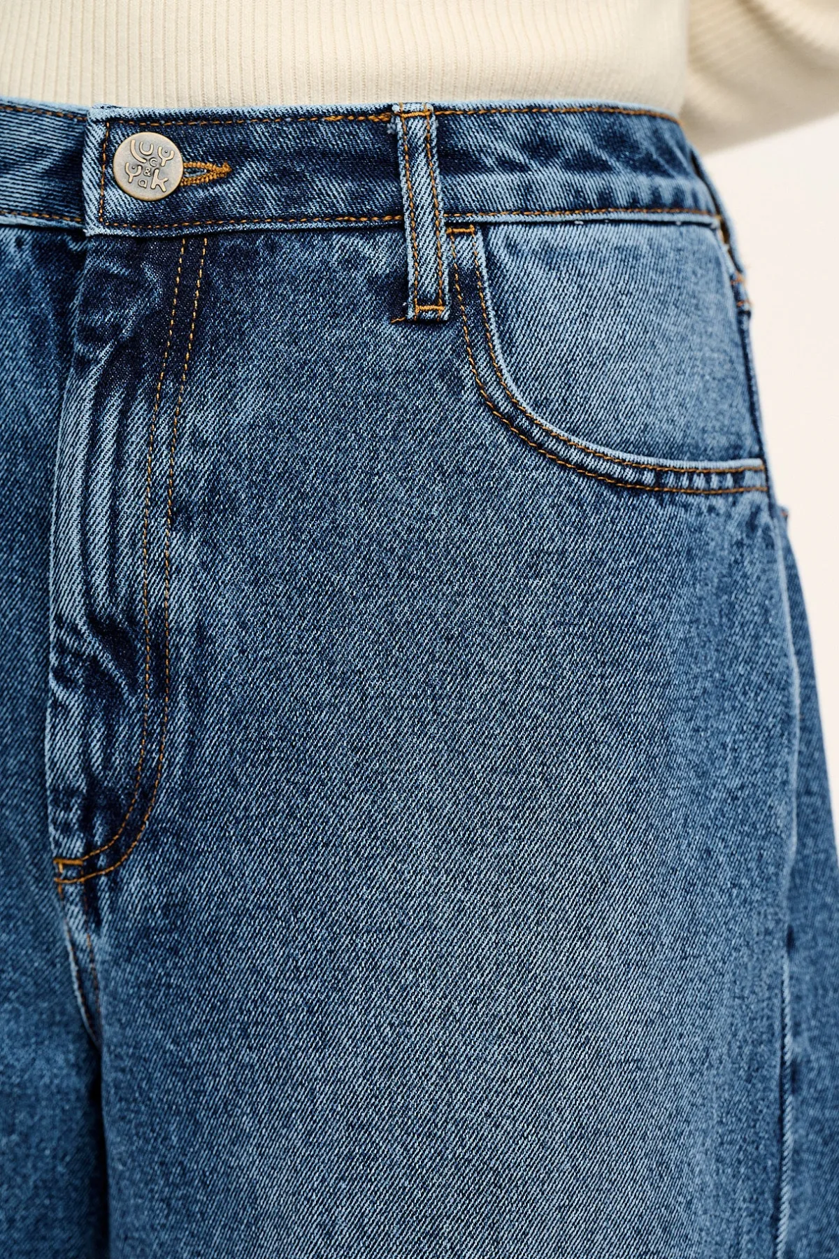 Lucy & Yak Carter - High Waisted Jeans in Vintage Wash Blue