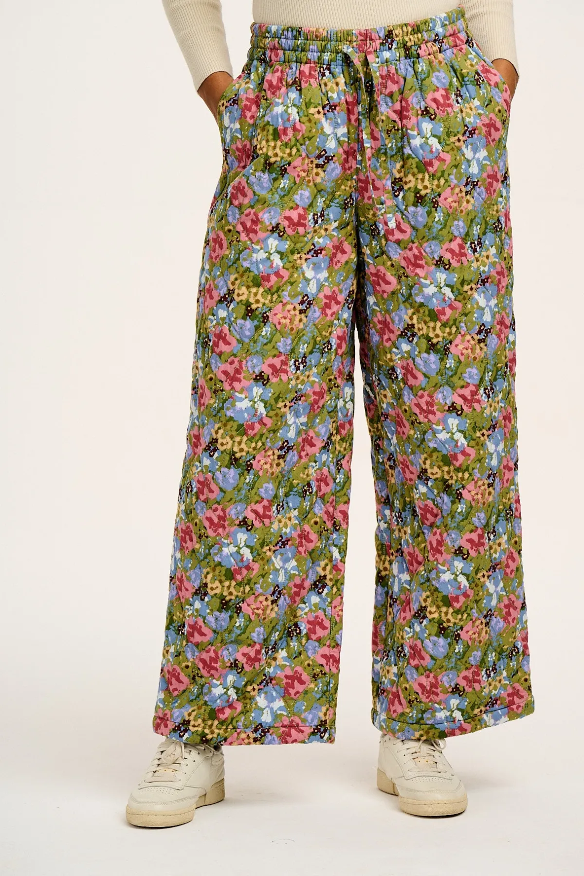 Lucy & Yak Chester - Quilted Cotton Trousers in Elsinore Floral Print