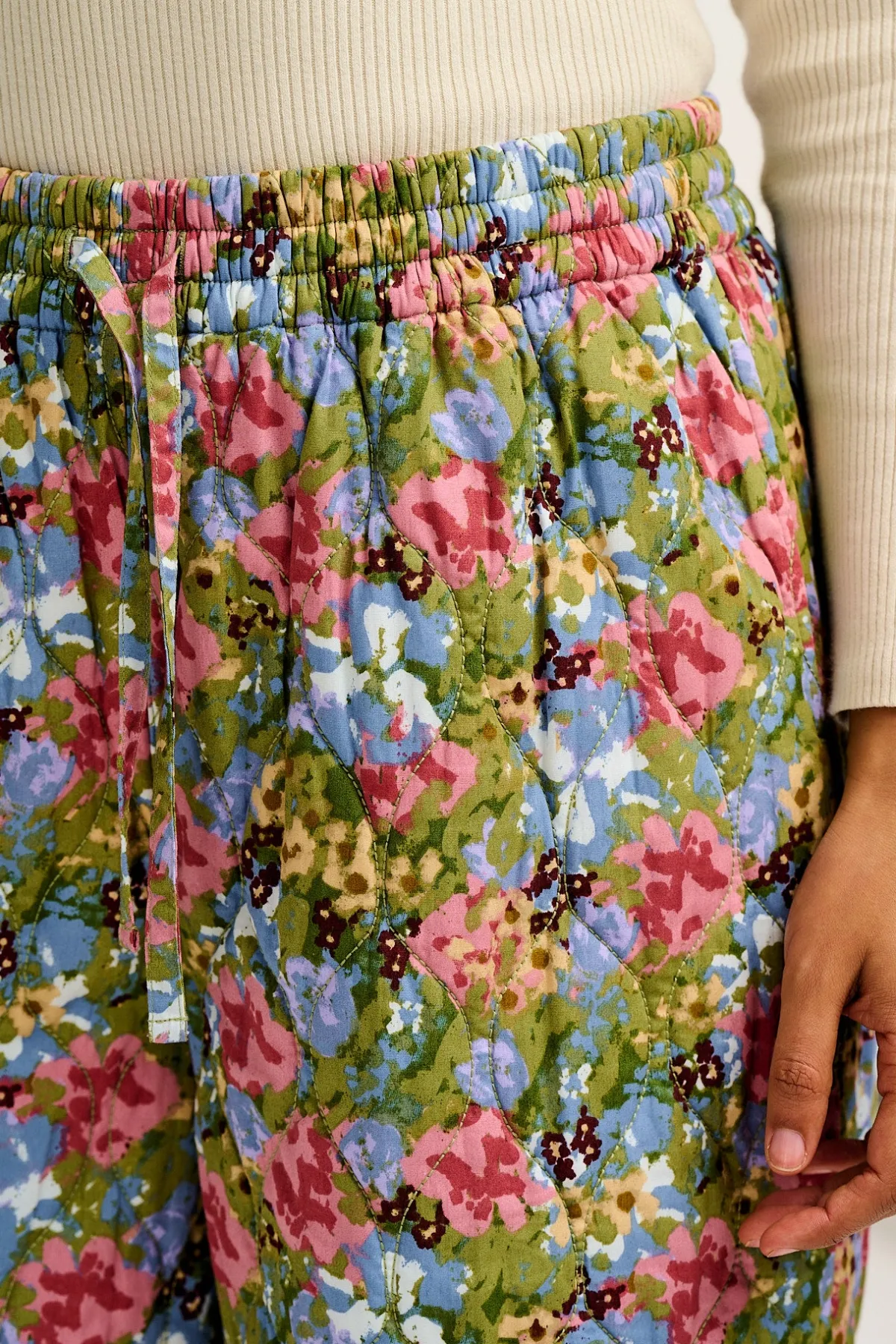 Lucy & Yak Chester - Quilted Cotton Trousers in Elsinore Floral Print