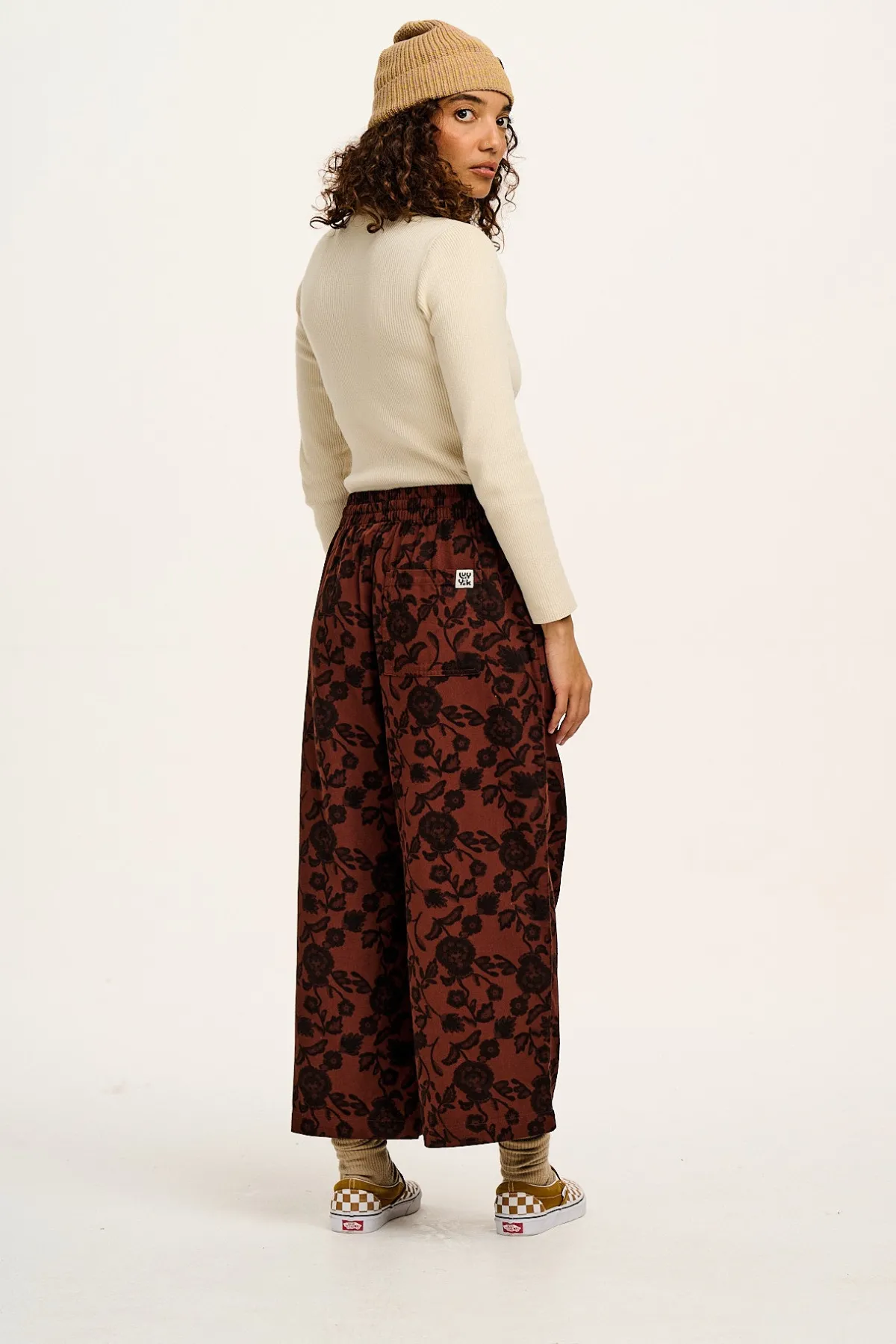 Lucy & Yak Chuck - Wide Leg Cotton Trousers in Layne Print