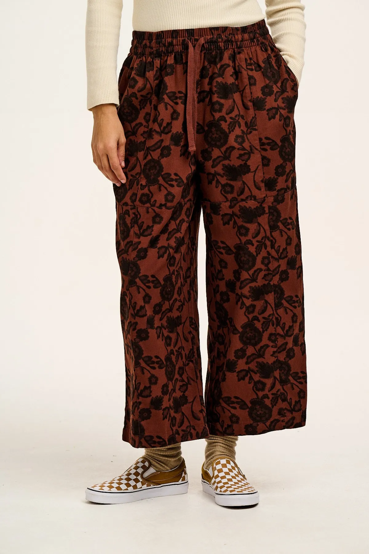 Lucy & Yak Chuck - Wide Leg Cotton Trousers in Layne Print