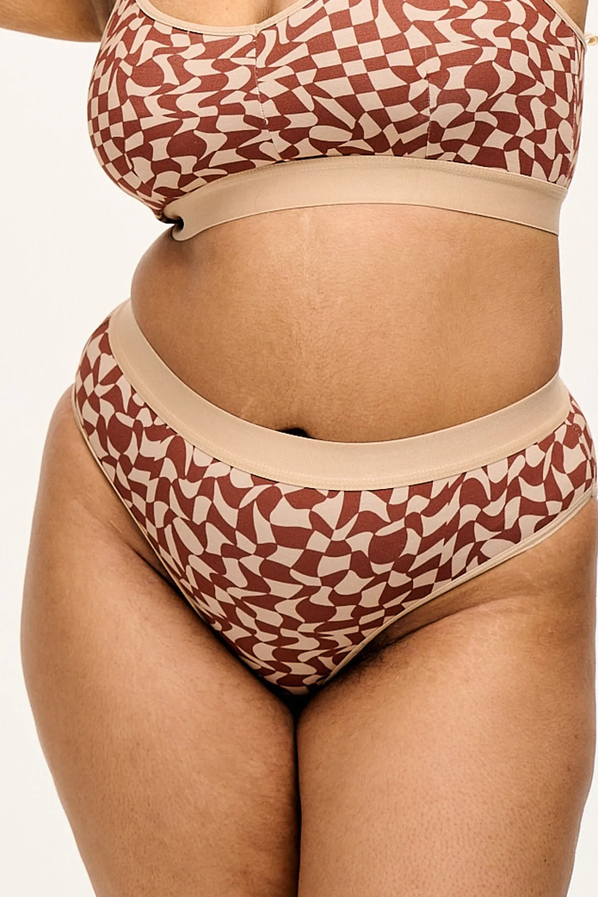 Lucy & Yak Cora - Cotton & Bamboo Bikini Pant in Amara Grid Print