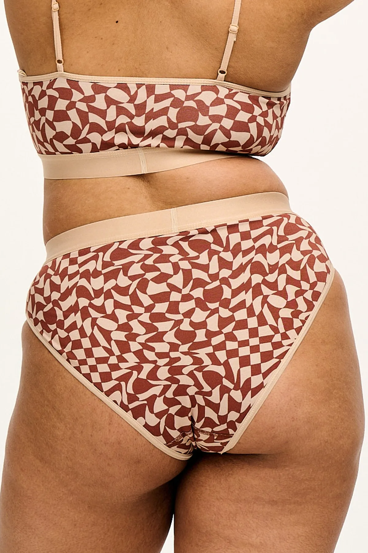 Lucy & Yak Cora - Cotton & Bamboo Bikini Pant in Amara Grid Print