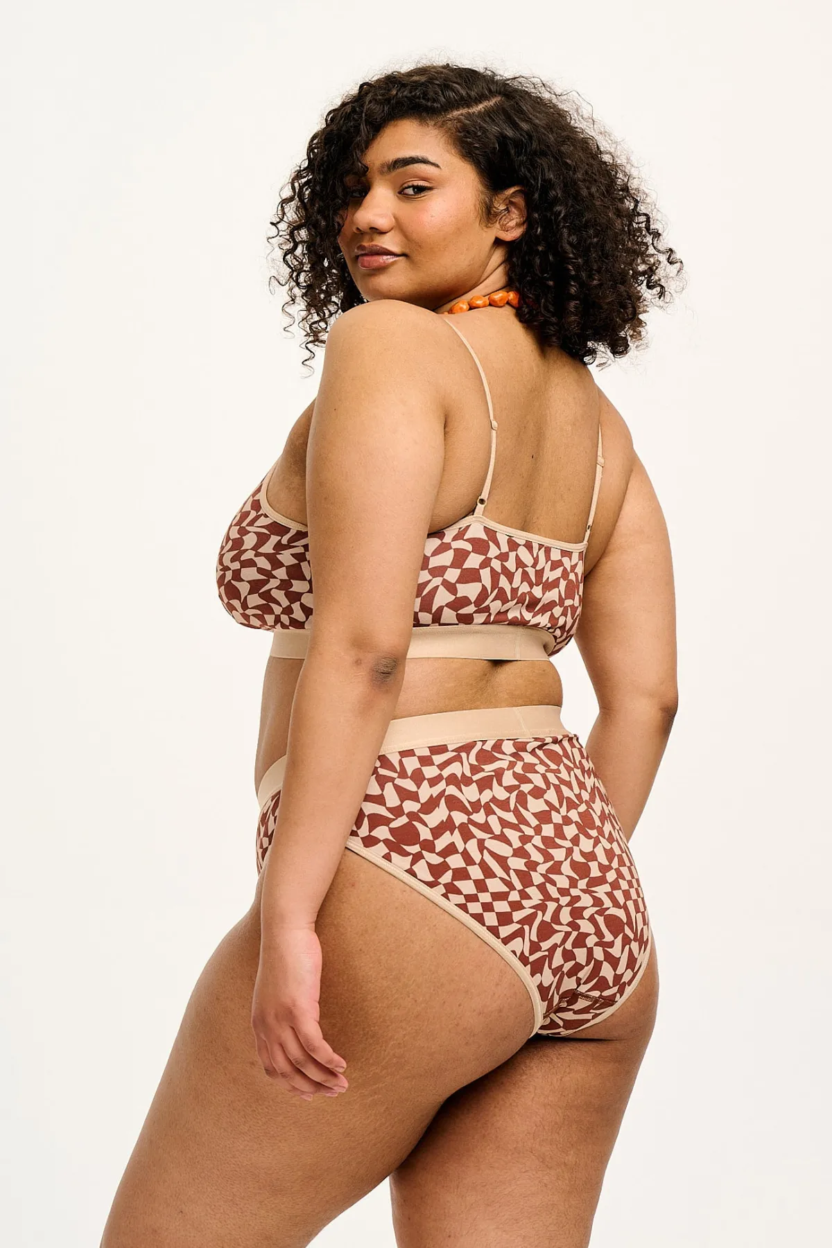 Lucy & Yak Cora - Cotton & Bamboo Bikini Pant in Amara Grid Print