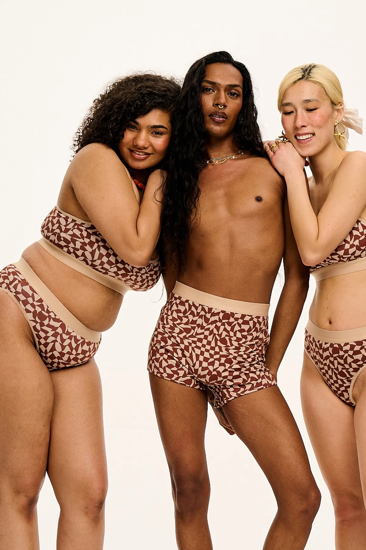 Lucy & Yak Cora - Cotton & Bamboo Bikini Pant in Amara Grid Print