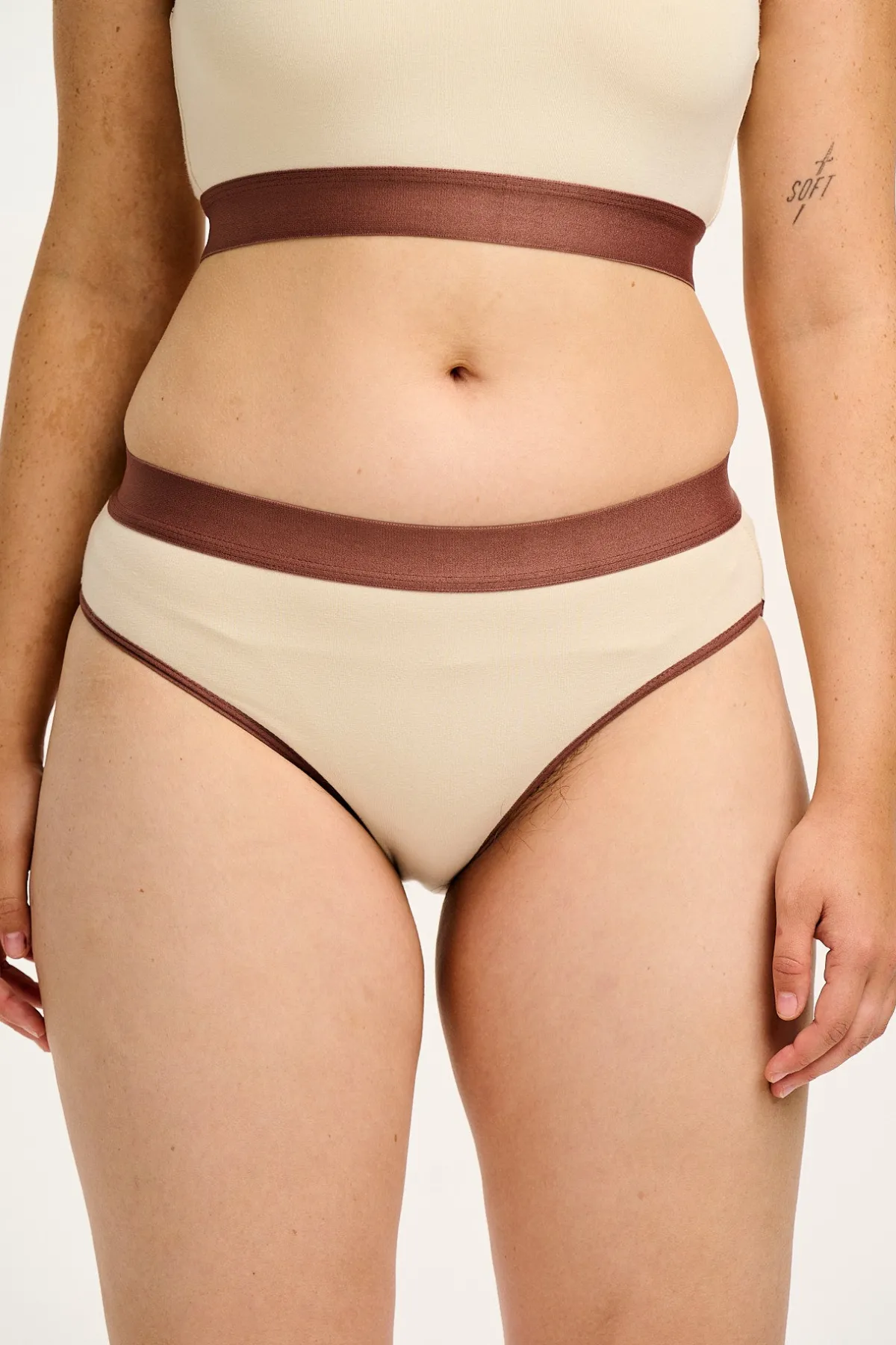 Lucy & Yak Cora - Cotton & Bamboo Bikini Pant in Ecru
