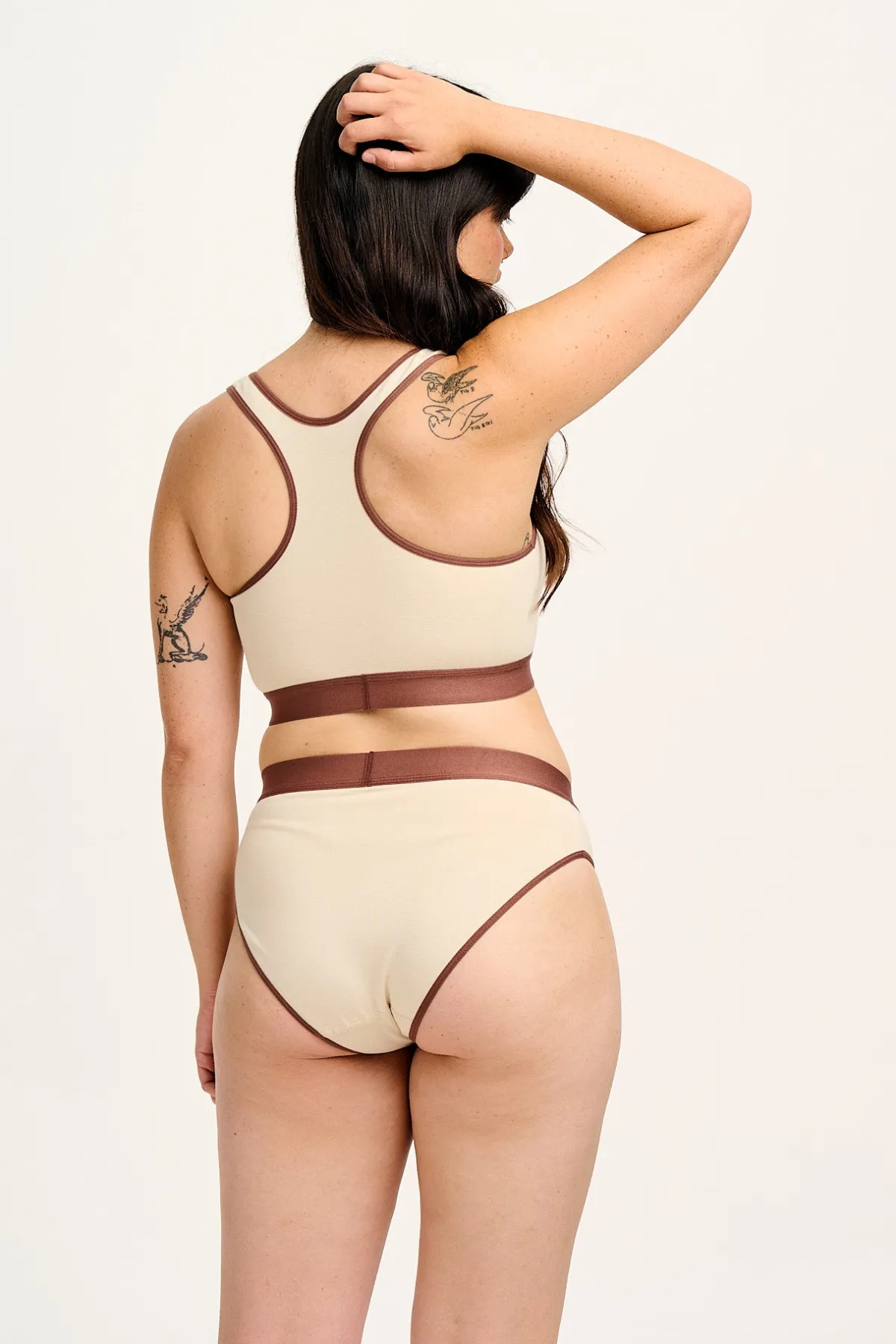 Lucy & Yak Cora - Cotton & Bamboo Bikini Pant in Ecru
