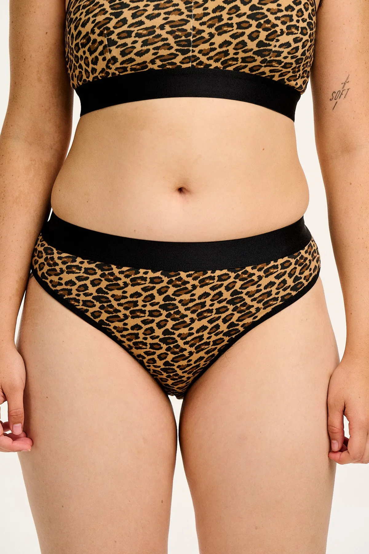 Lucy & Yak Cora - Cotton & Bamboo Bikini Pant in Leopard Print