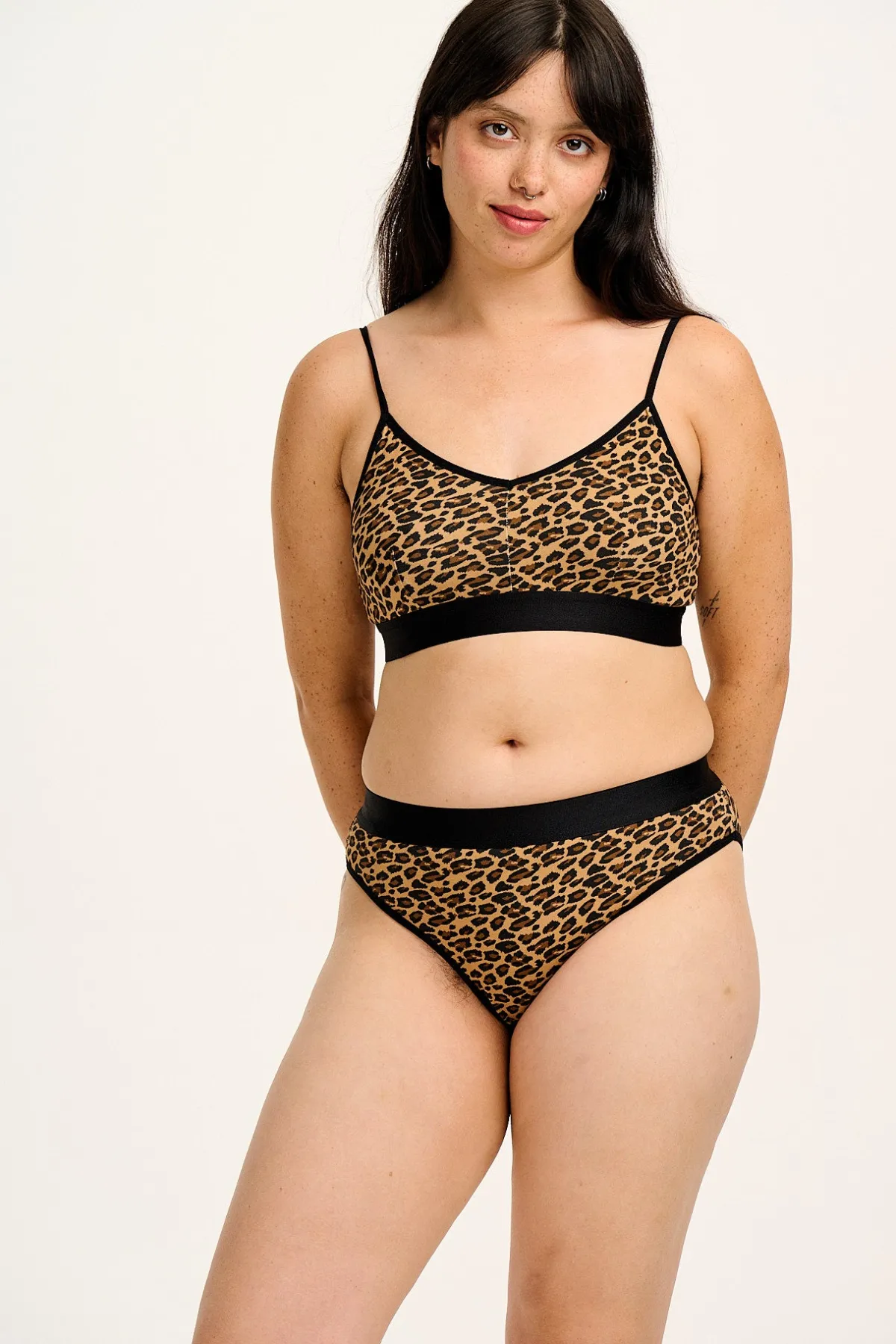 Lucy & Yak Cora - Cotton & Bamboo Bikini Pant in Leopard Print