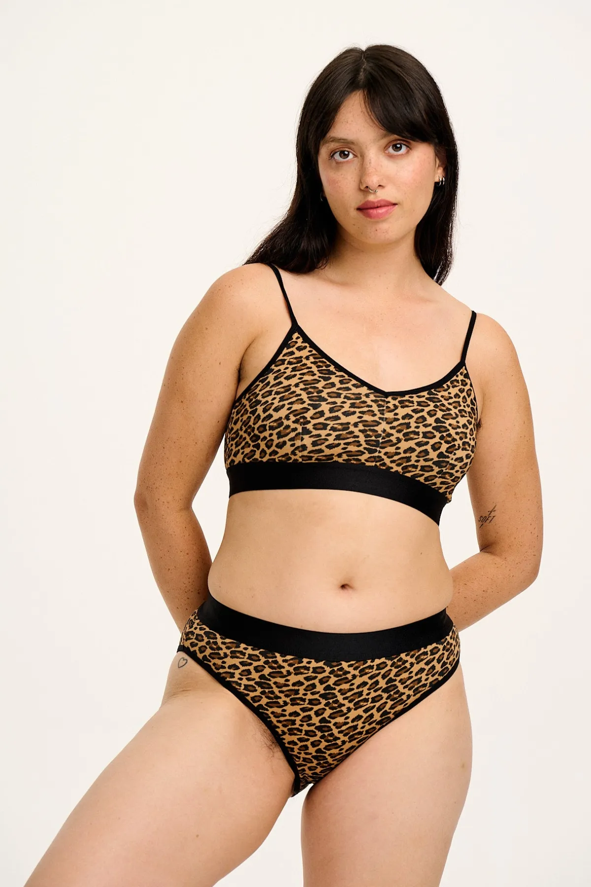 Lucy & Yak Cora - Cotton & Bamboo Bikini Pant in Leopard Print