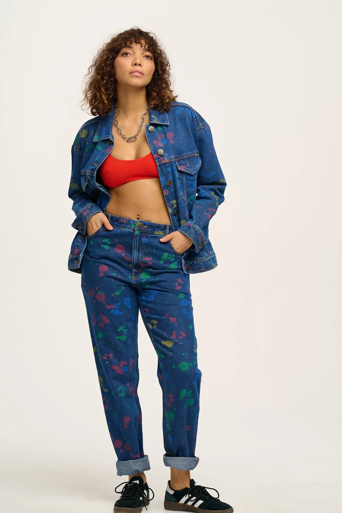 Lucy & Yak Dana - Mom Denim Jeans in Art Attack Print