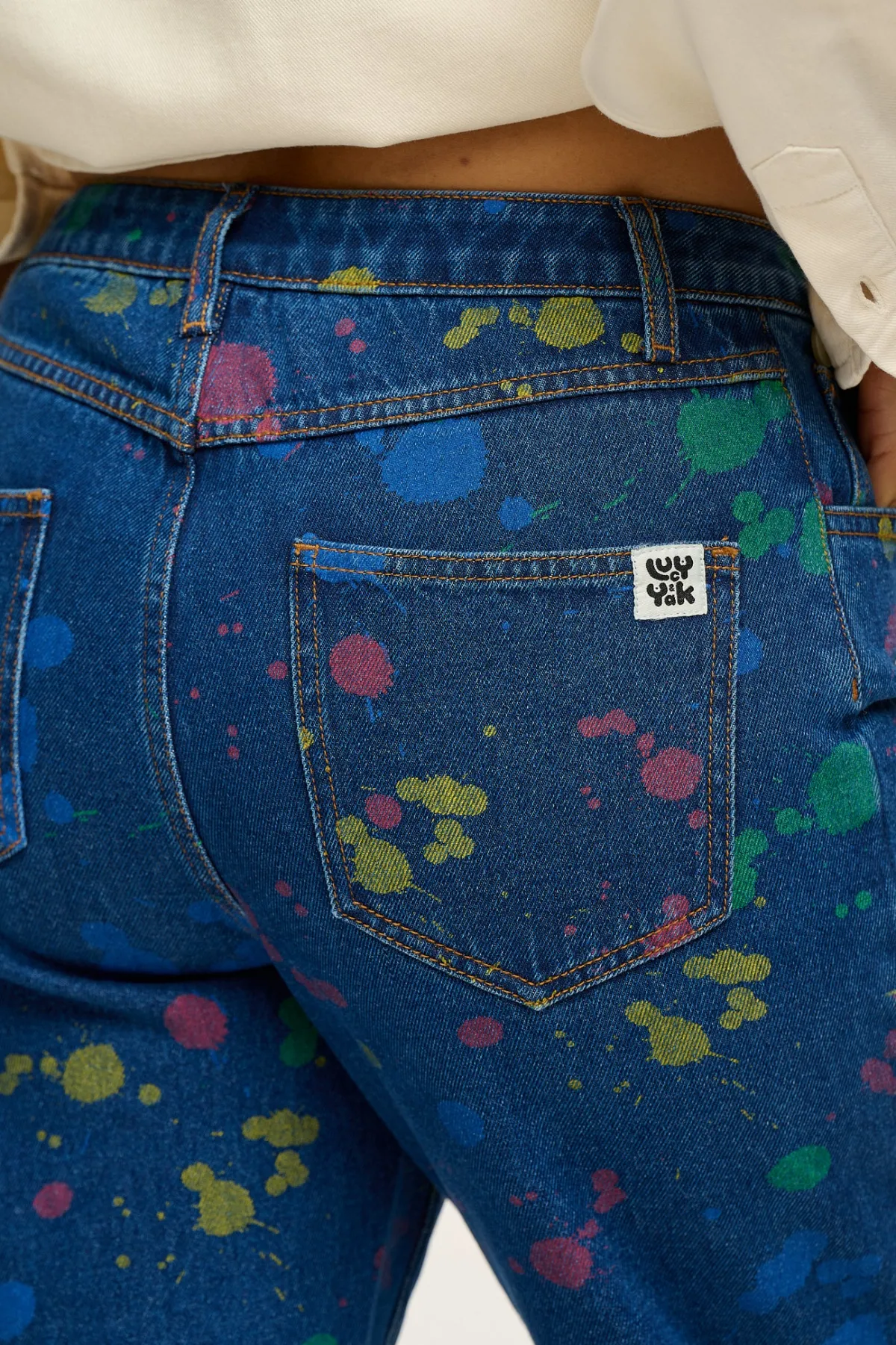 Lucy & Yak Dana - Mom Denim Jeans in Art Attack Print