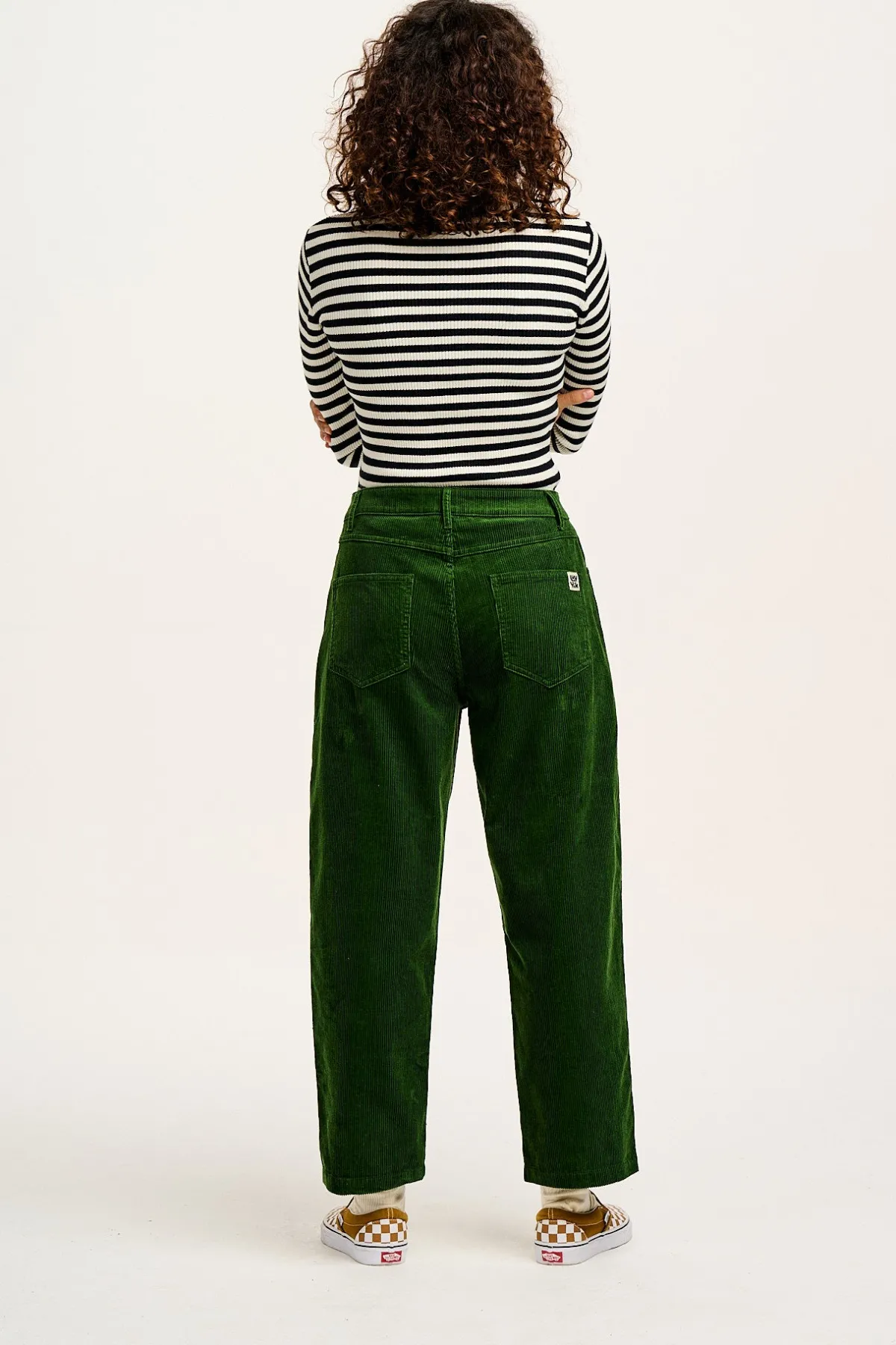 Lucy & Yak Drew - Straight Leg Corduroy Trousers in Highland Green