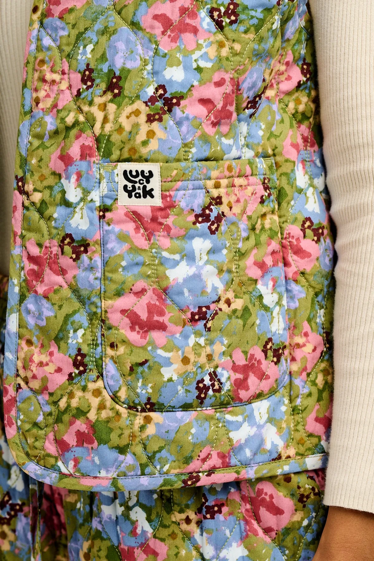 Lucy & Yak Emery - Reversible Quilted Gilet in Elsinore Floral Print