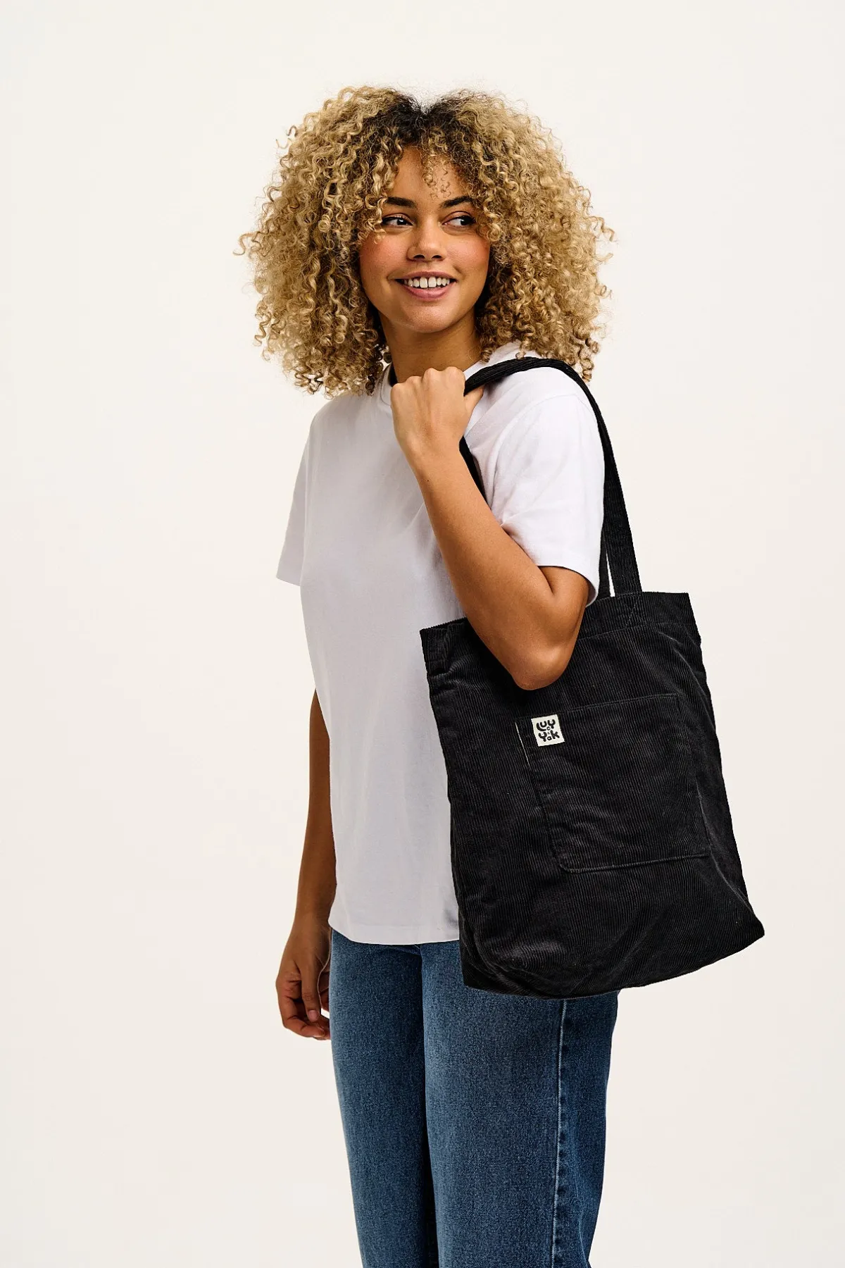 Lucy & Yak Felix - Corduroy Tote Bag in Black