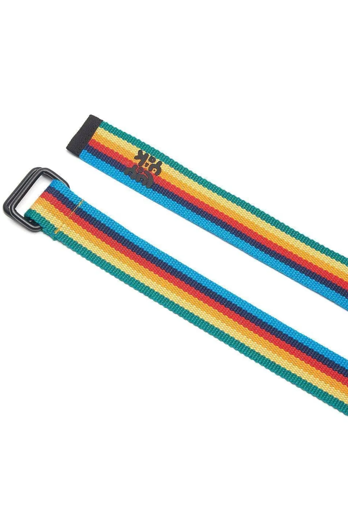 Lucy & Yak Flynn - D-Ring Cotton Webbing Belt in Rainbow Stripe